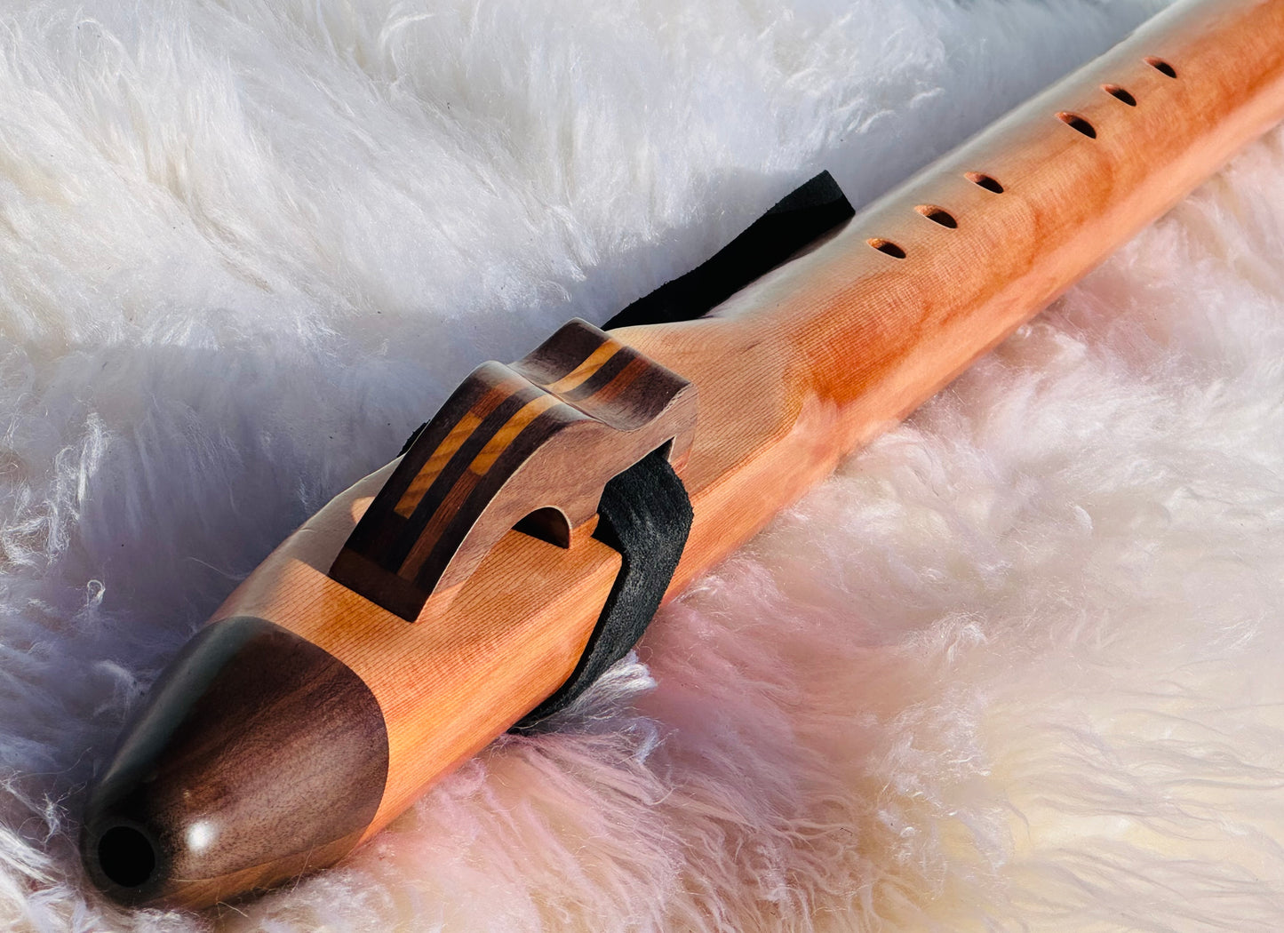 Native American style bass flute Cedar&Walnut B 432Hz