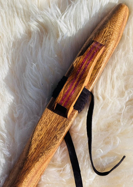 Native American style bass flute Sapelli B 440Hz