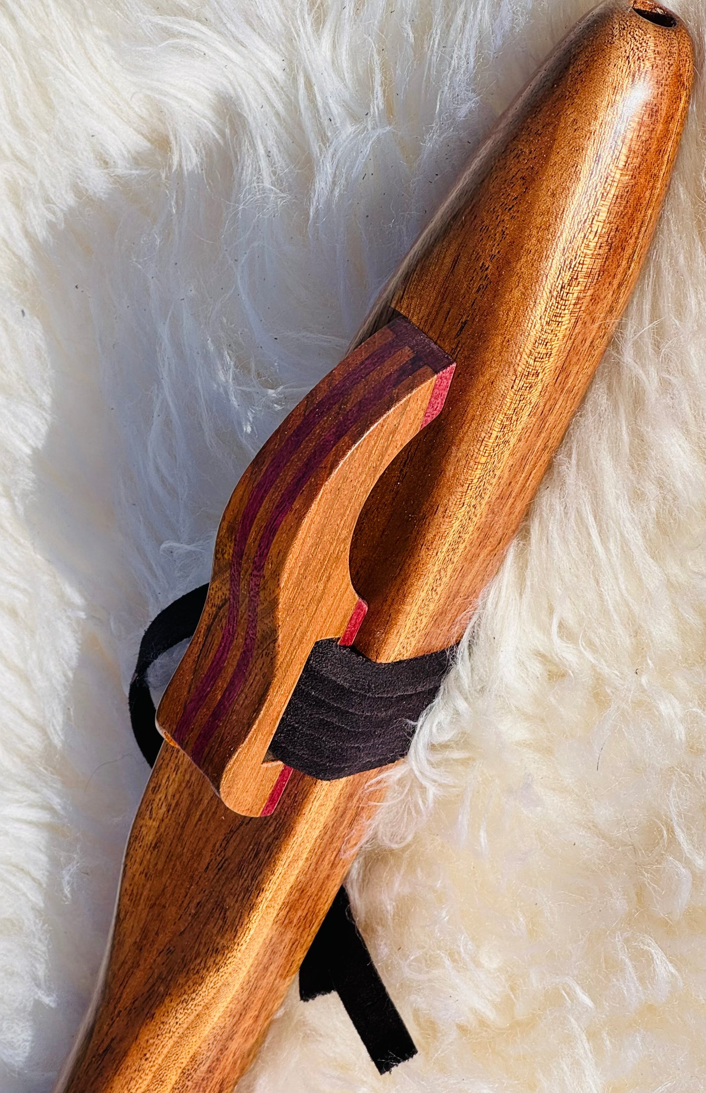 Native American style bass flute Sapelli B 440Hz
