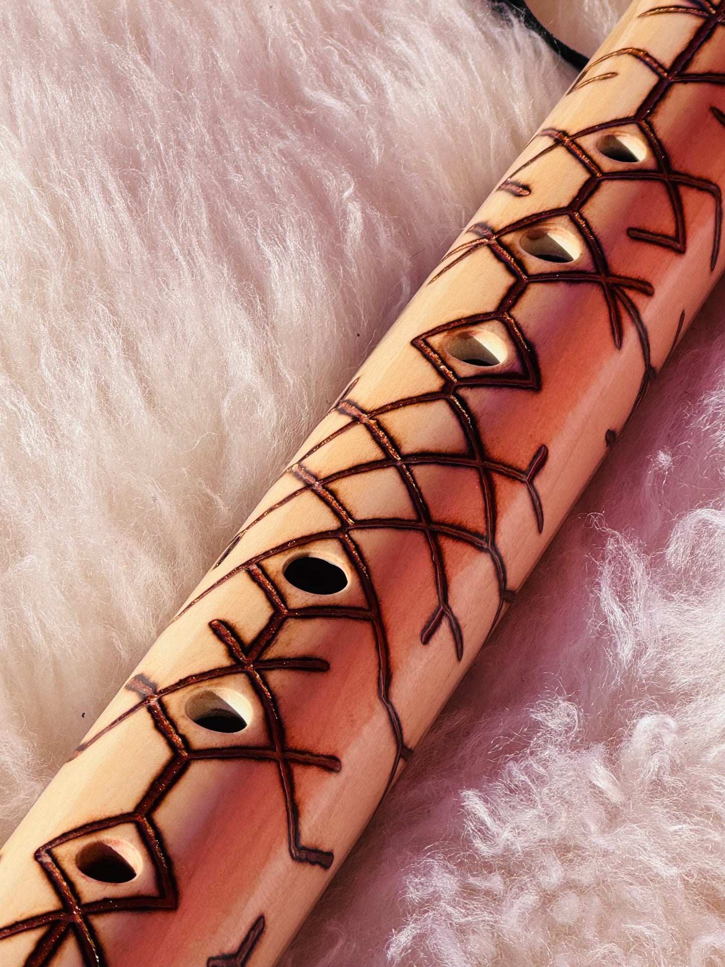Native American style bass flute Chestnut B 440Hz