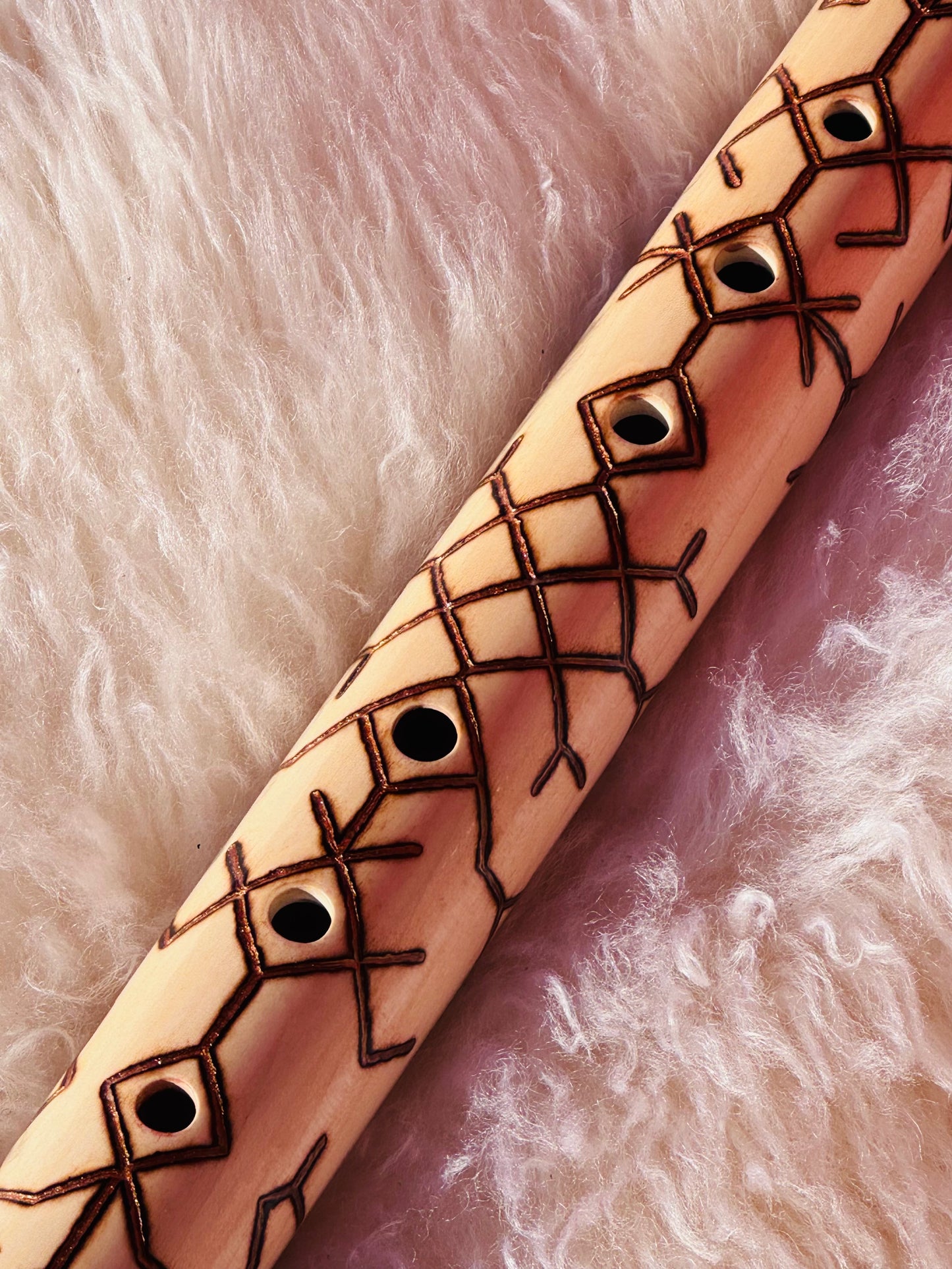 Native American style bass flute Chestnut B 440Hz