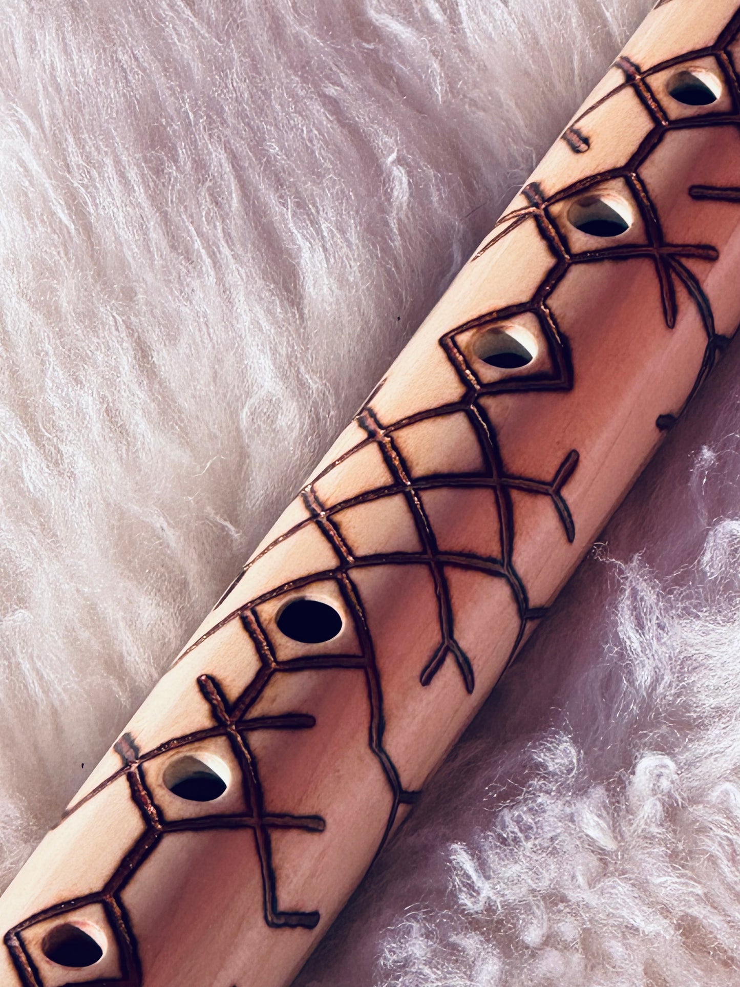 Native American style bass flute Chestnut B 440Hz