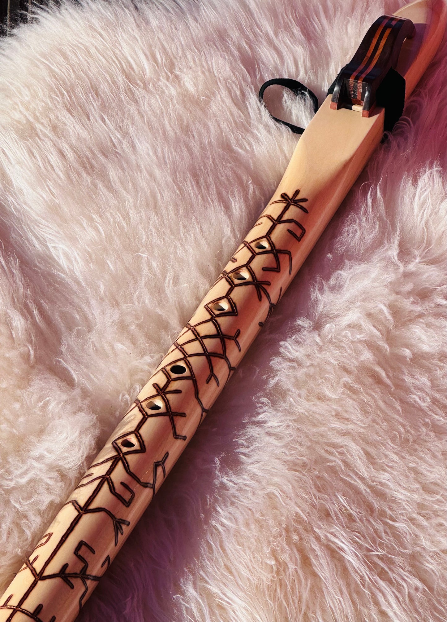 Native American style bass flute Chestnut B 440Hz