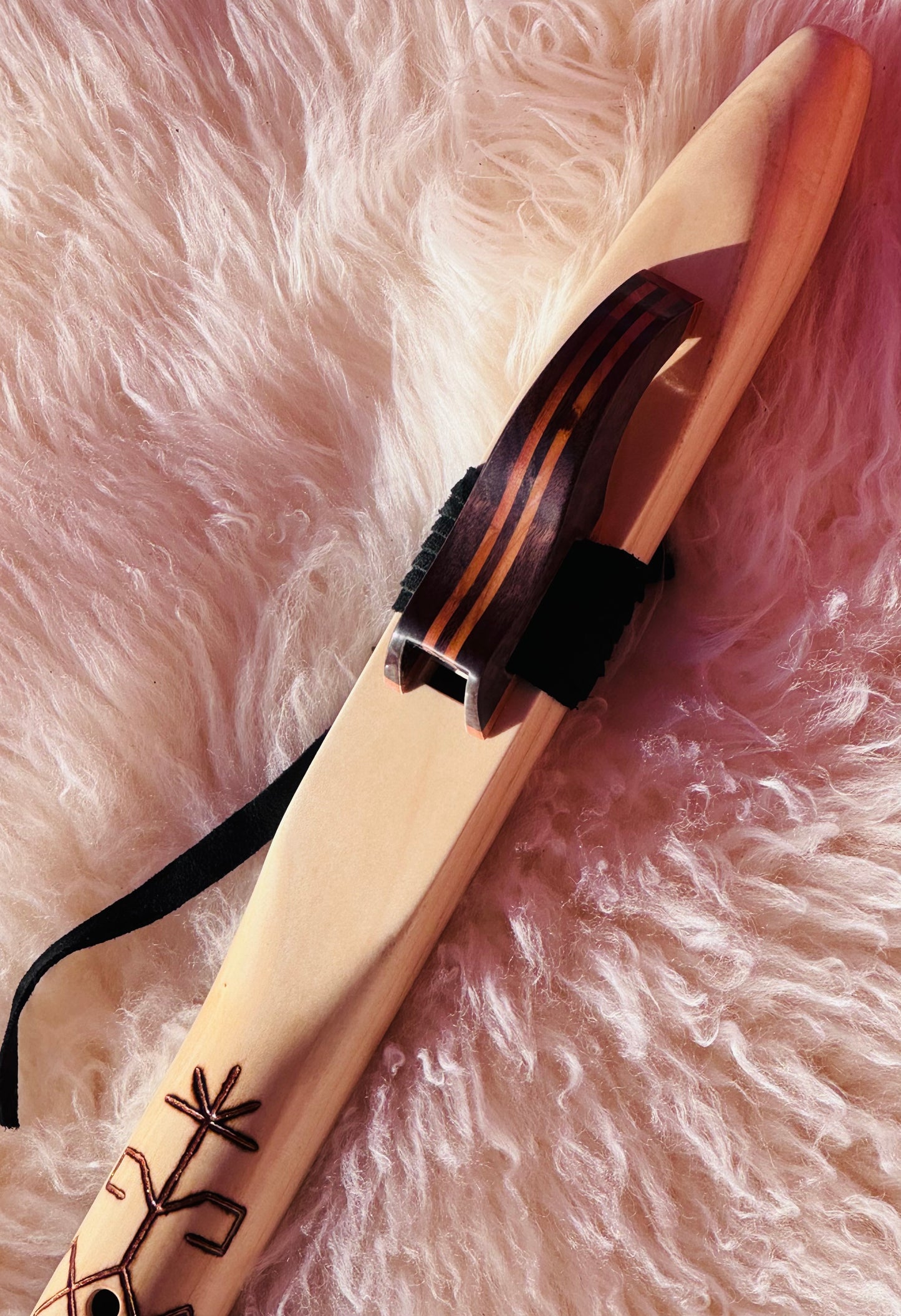 Native American style bass flute Chestnut B 440Hz