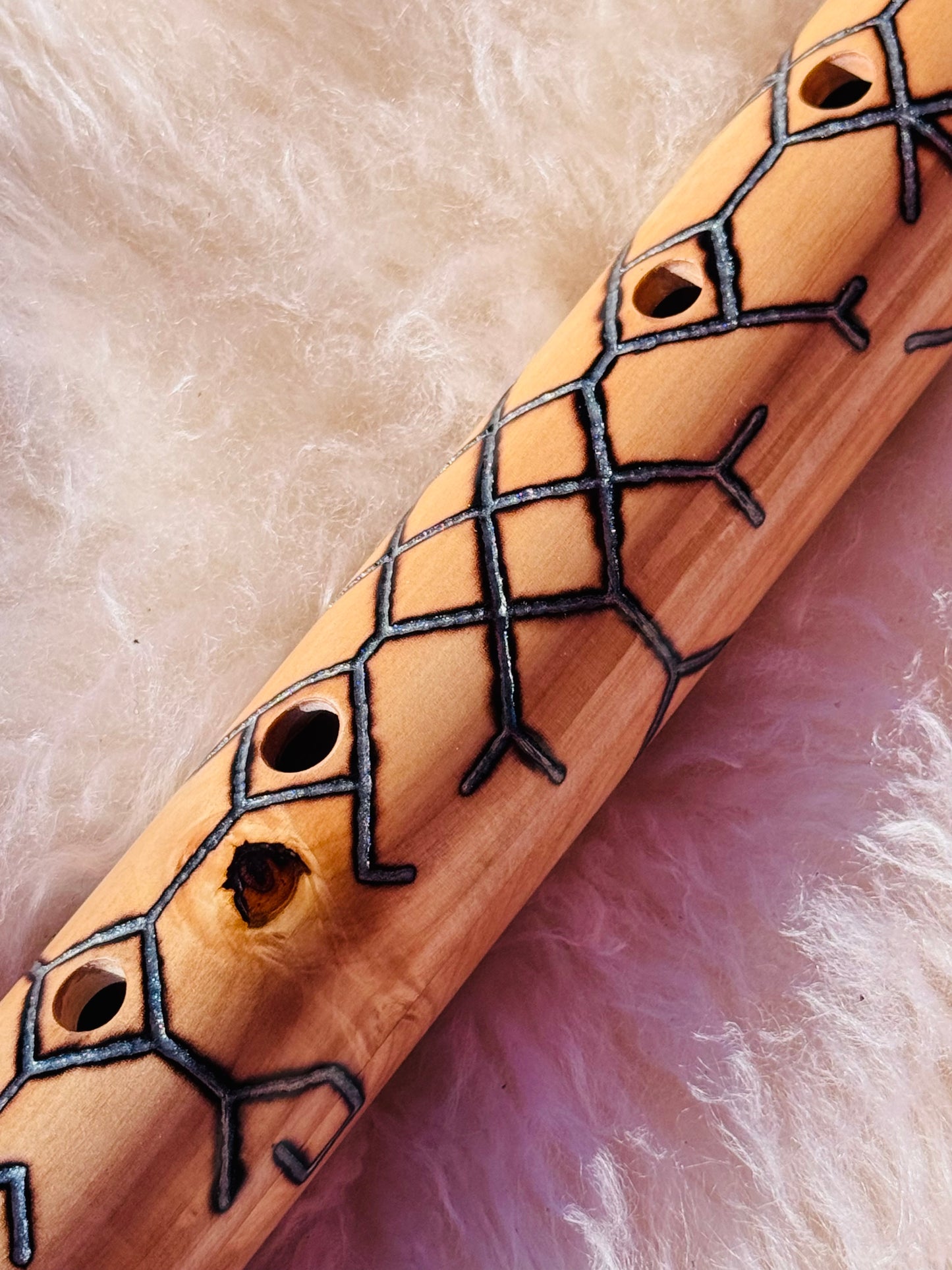 Native American stule bass flute Chestnut B 432Hz