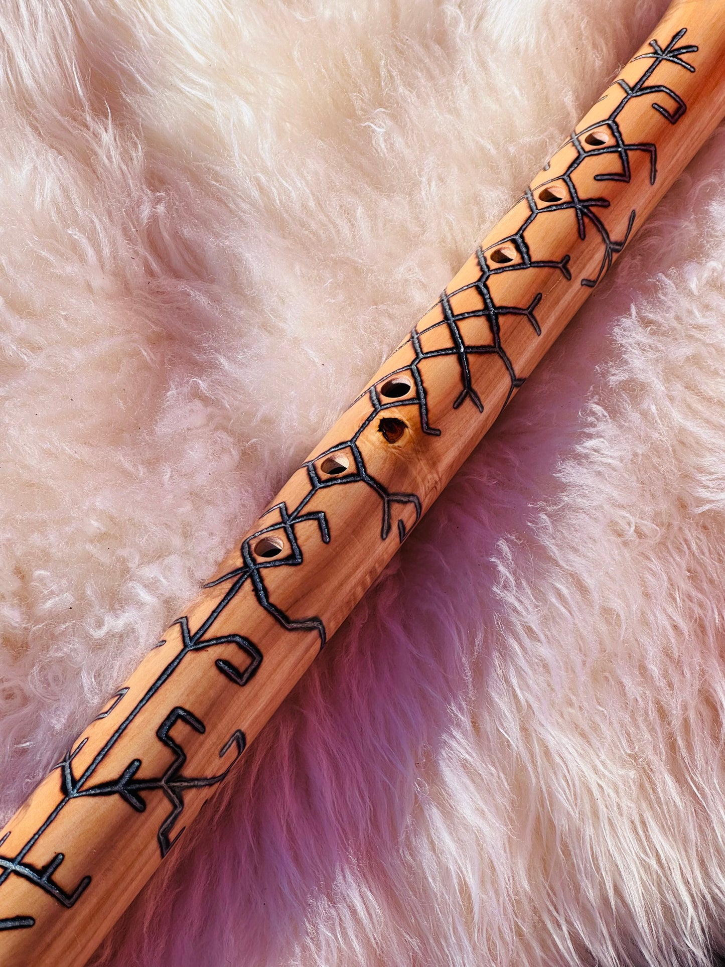 Native American stule bass flute Chestnut B 432Hz