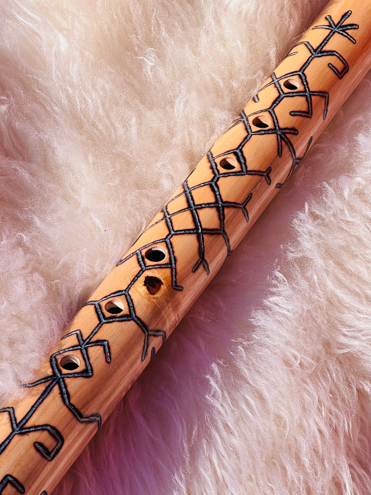 Native American stule bass flute Chestnut B 432Hz