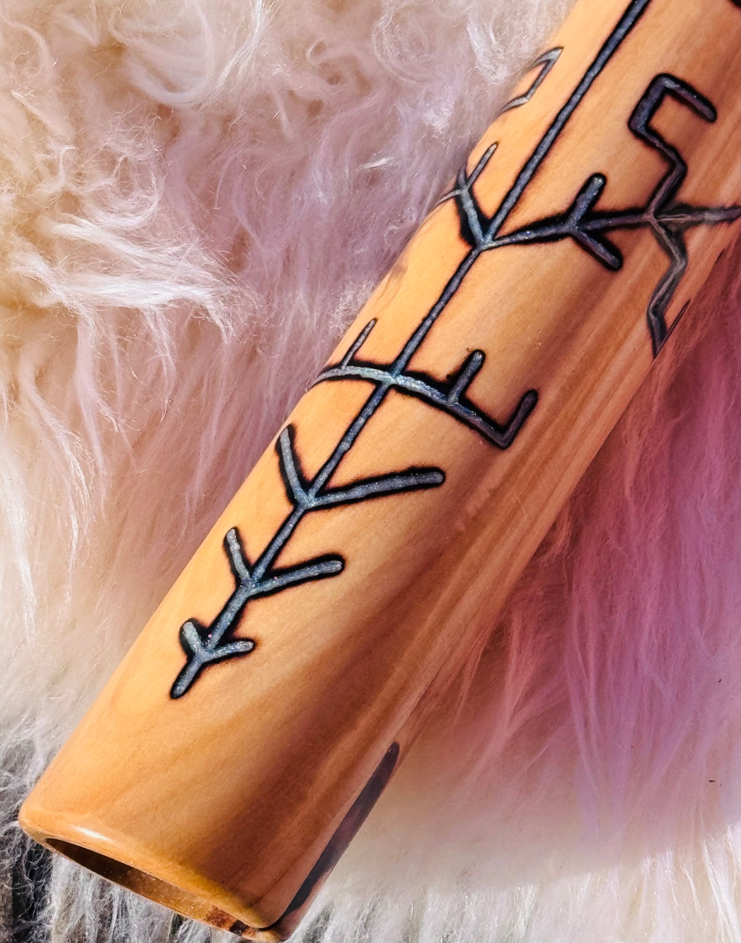 Native American stule bass flute Chestnut B 432Hz