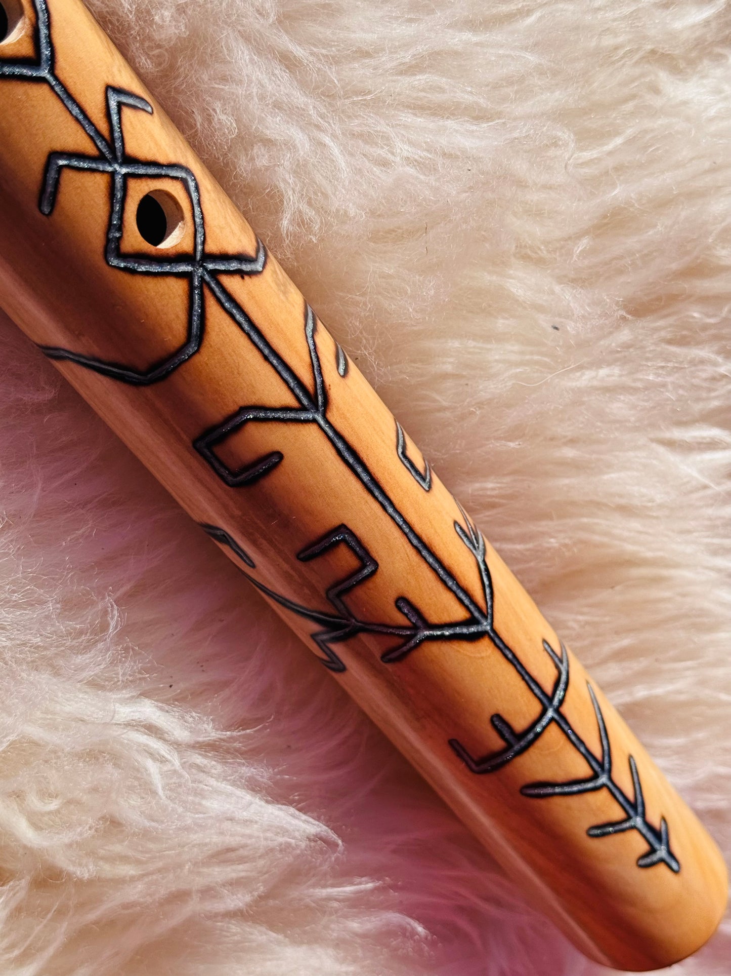 Native American stule bass flute Chestnut B 432Hz