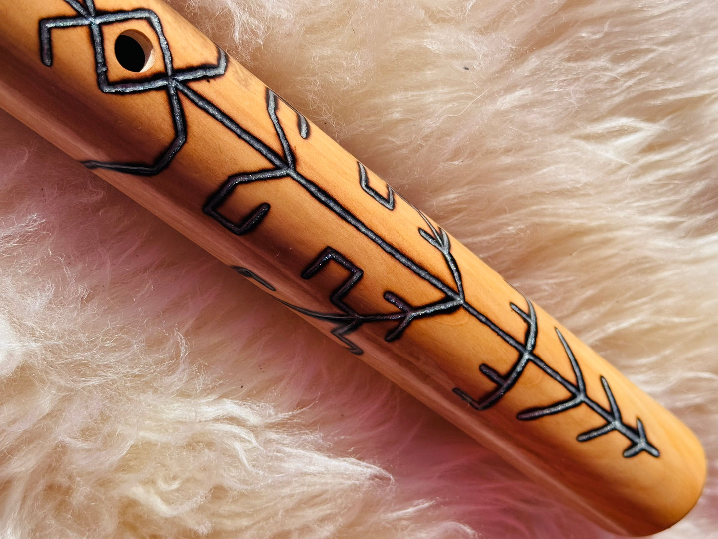 Native American stule bass flute Chestnut B 432Hz