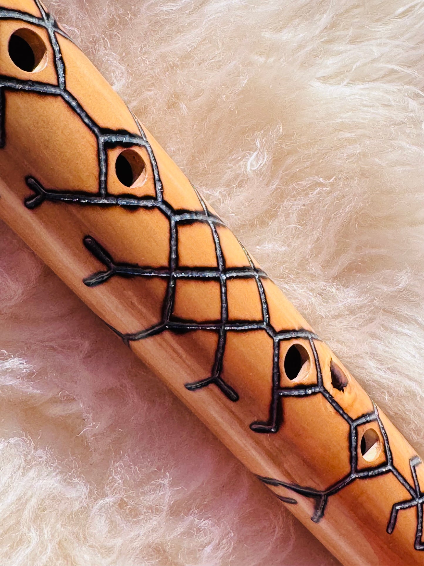 Native American stule bass flute Chestnut B 432Hz