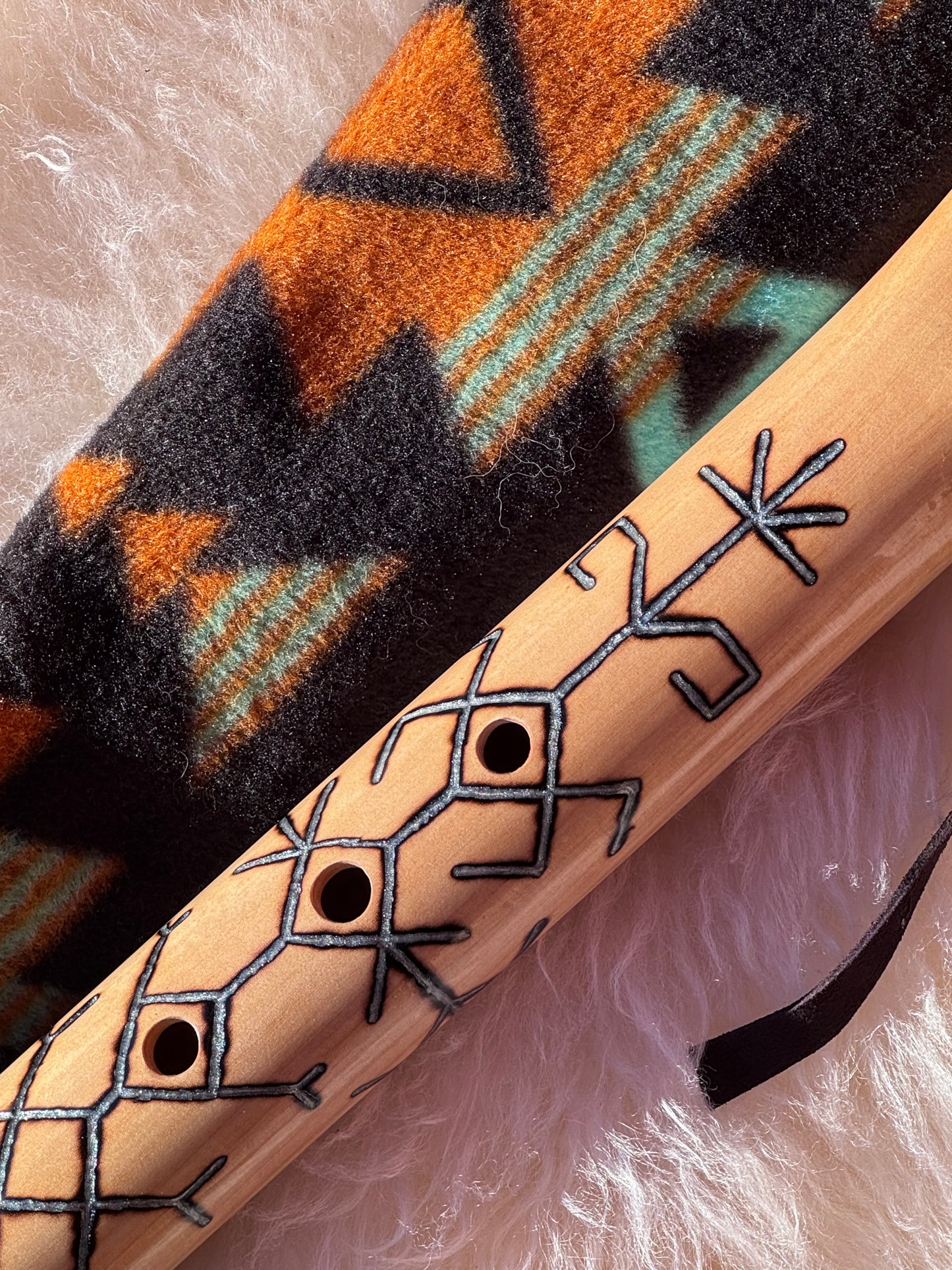 Native American stule bass flute Chestnut B 432Hz