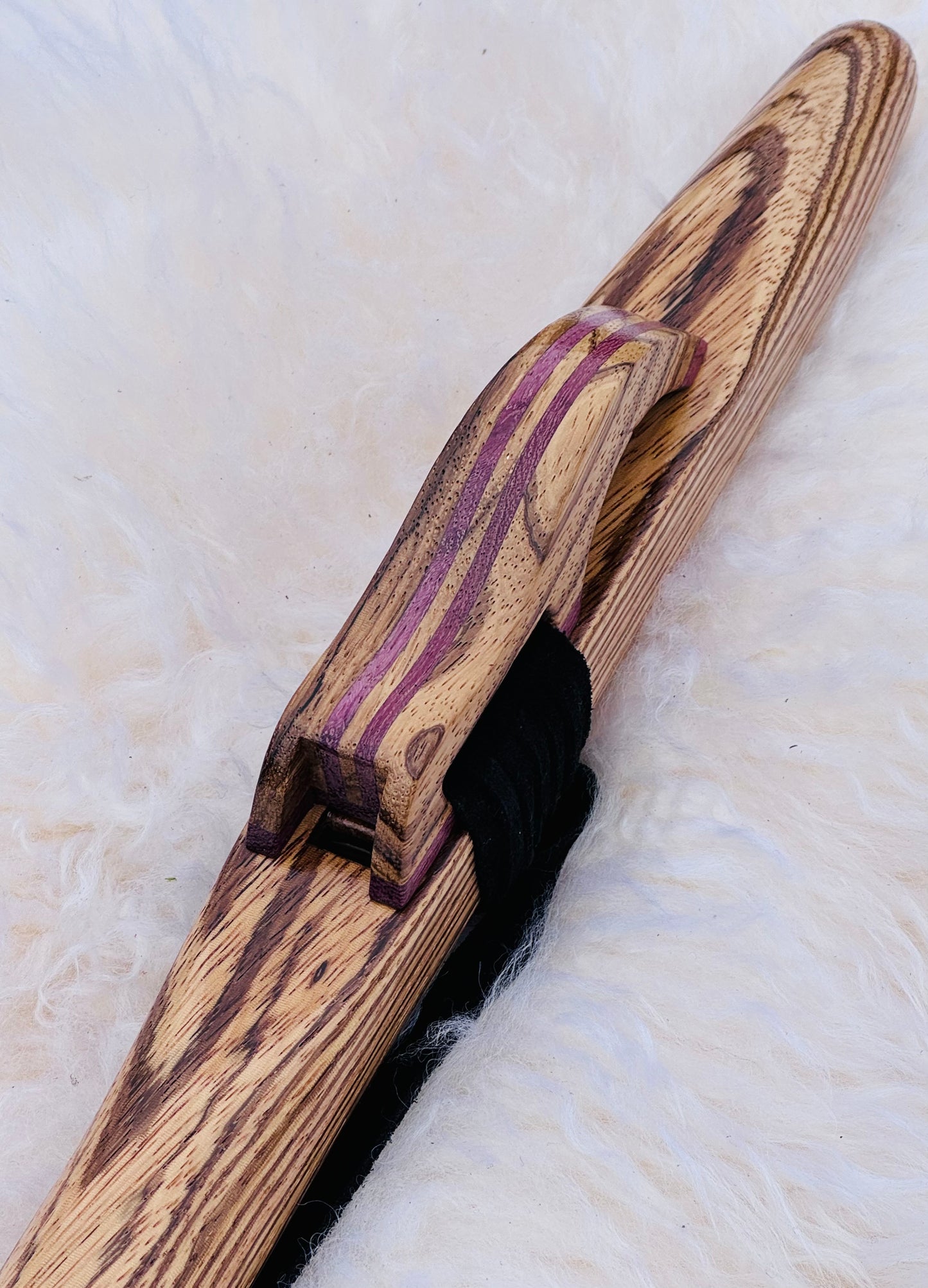 Native American style flute Zebrano F# 432Hz