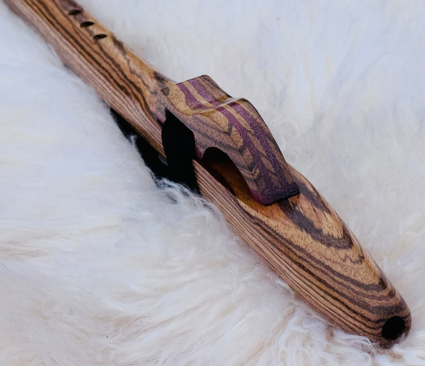 Native American style flute Zebrano F# 432Hz
