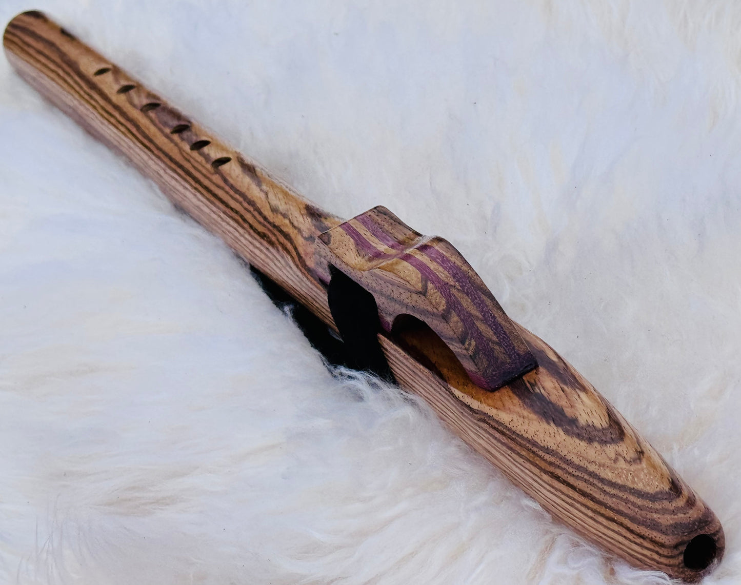 Native American style flute Zebrano F# 432Hz