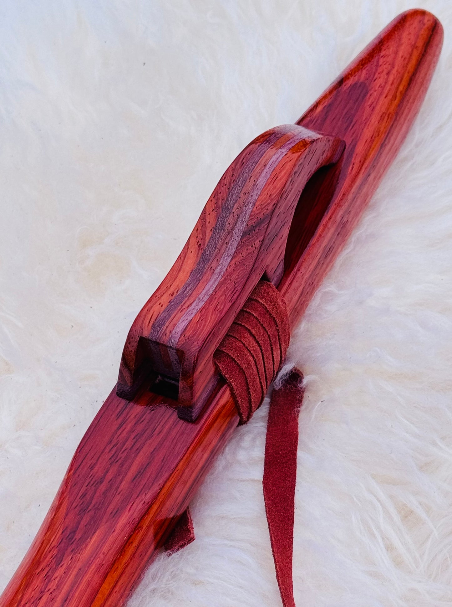 Native American style flute Red padouk F# 432Hz