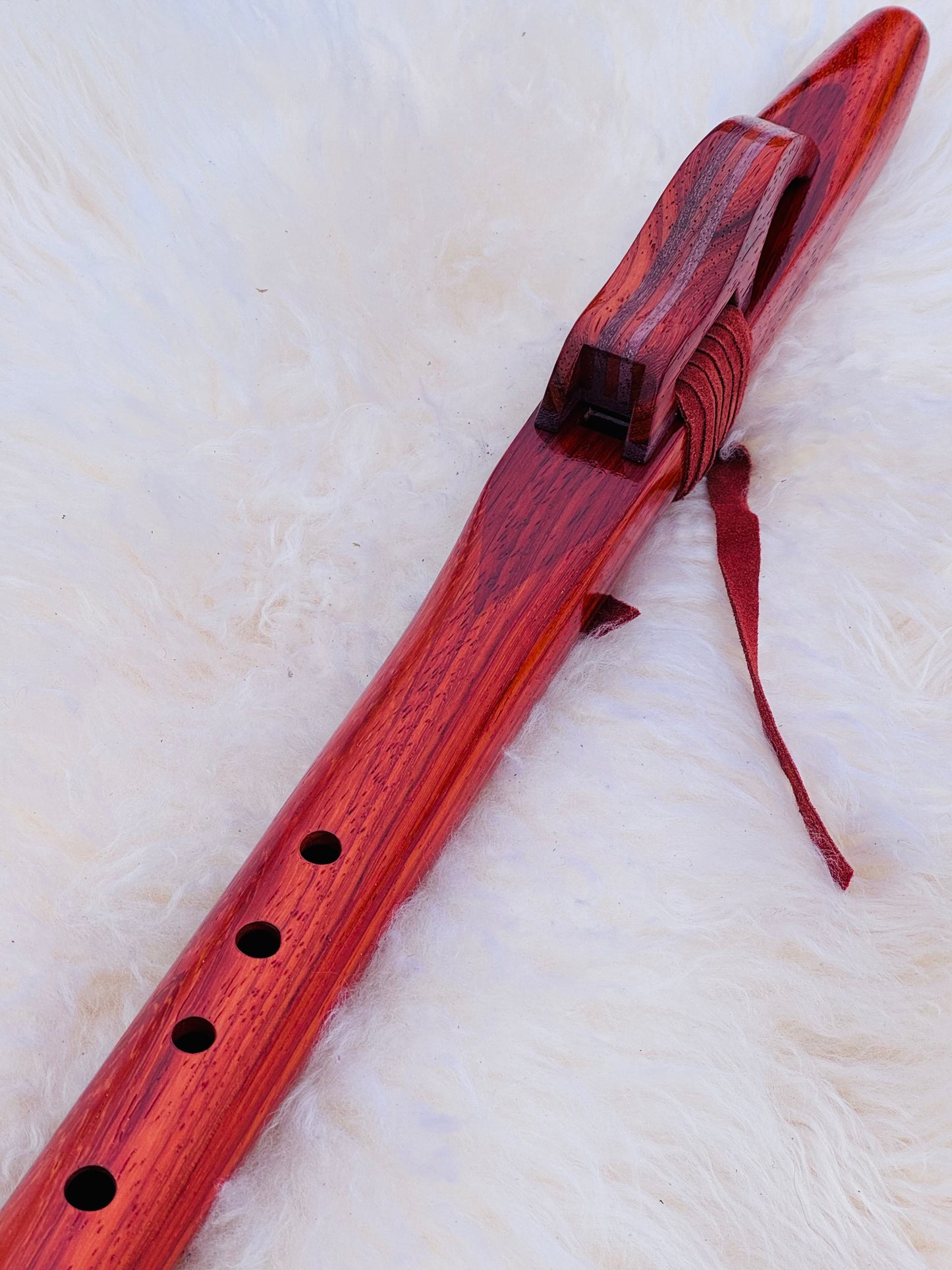 Native American style flute Red padouk F# 432Hz