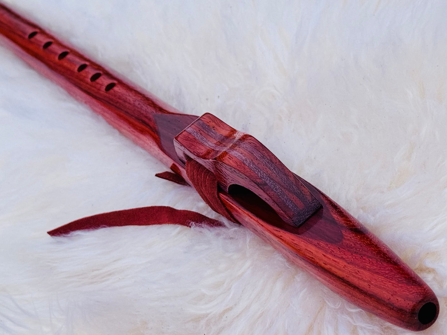 Native American style flute Red padouk F# 432Hz
