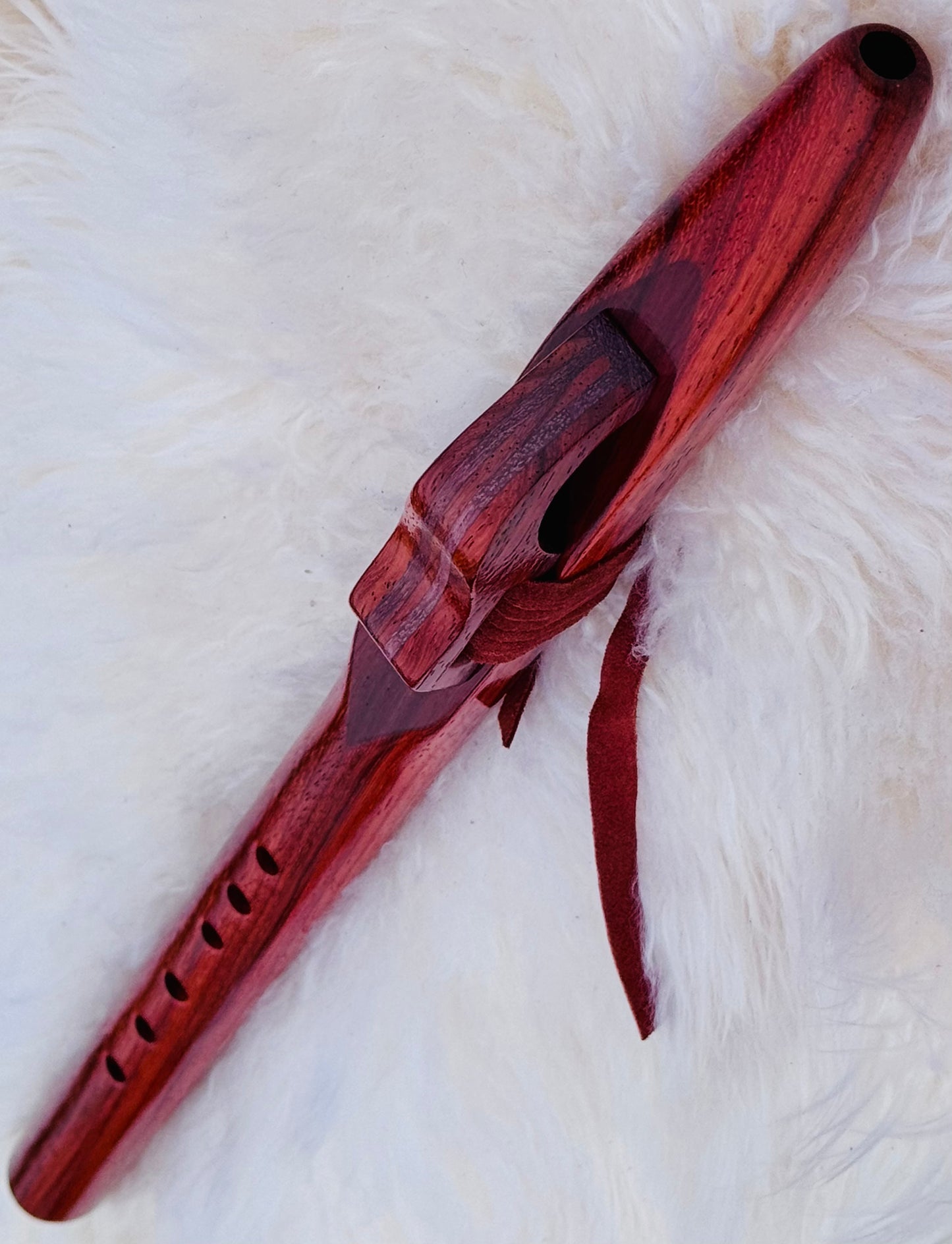 Native American style flute Red padouk F# 432Hz