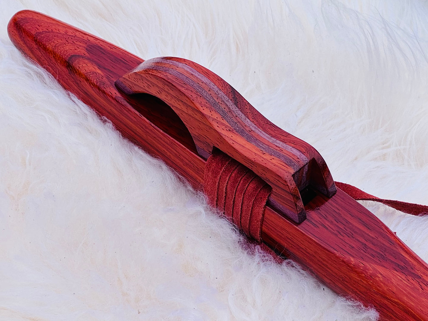 Native American style flute Red padouk F# 432Hz