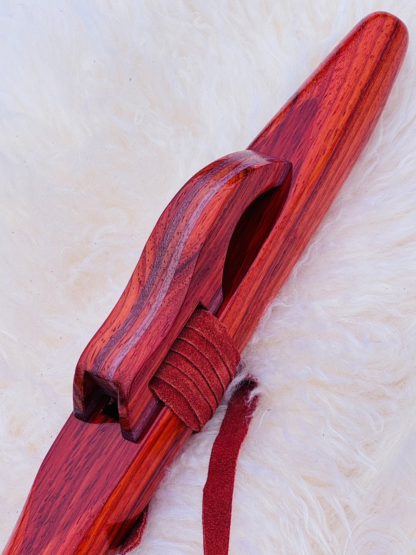 Native American style flute Red padouk F# 432Hz
