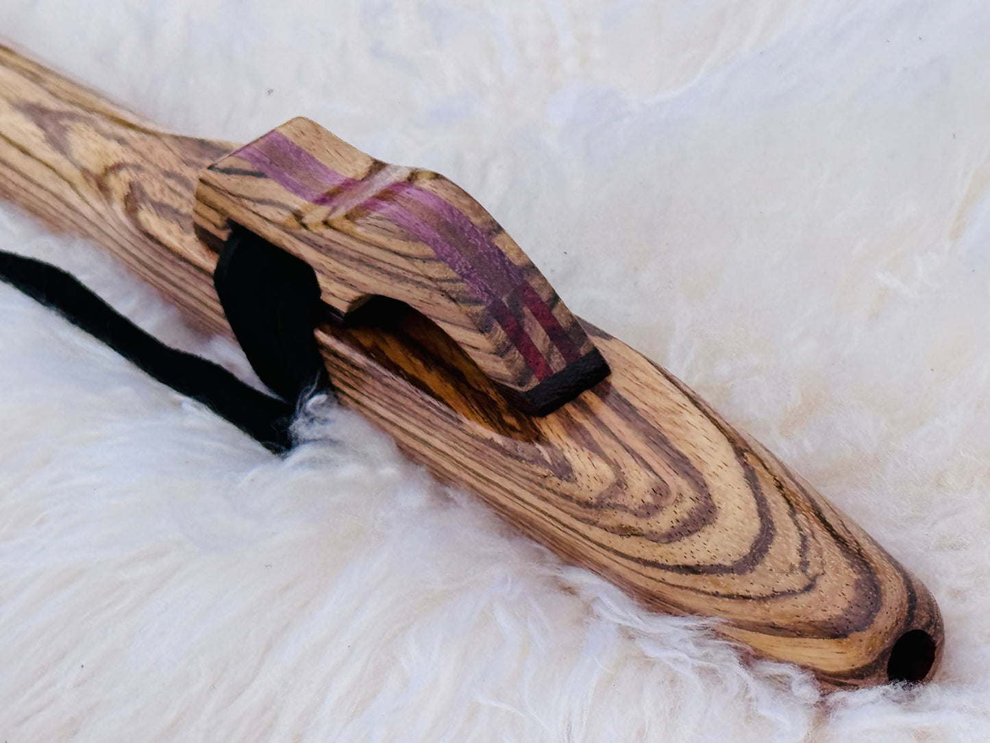 Native American style flute Zebrano F# 440Hz