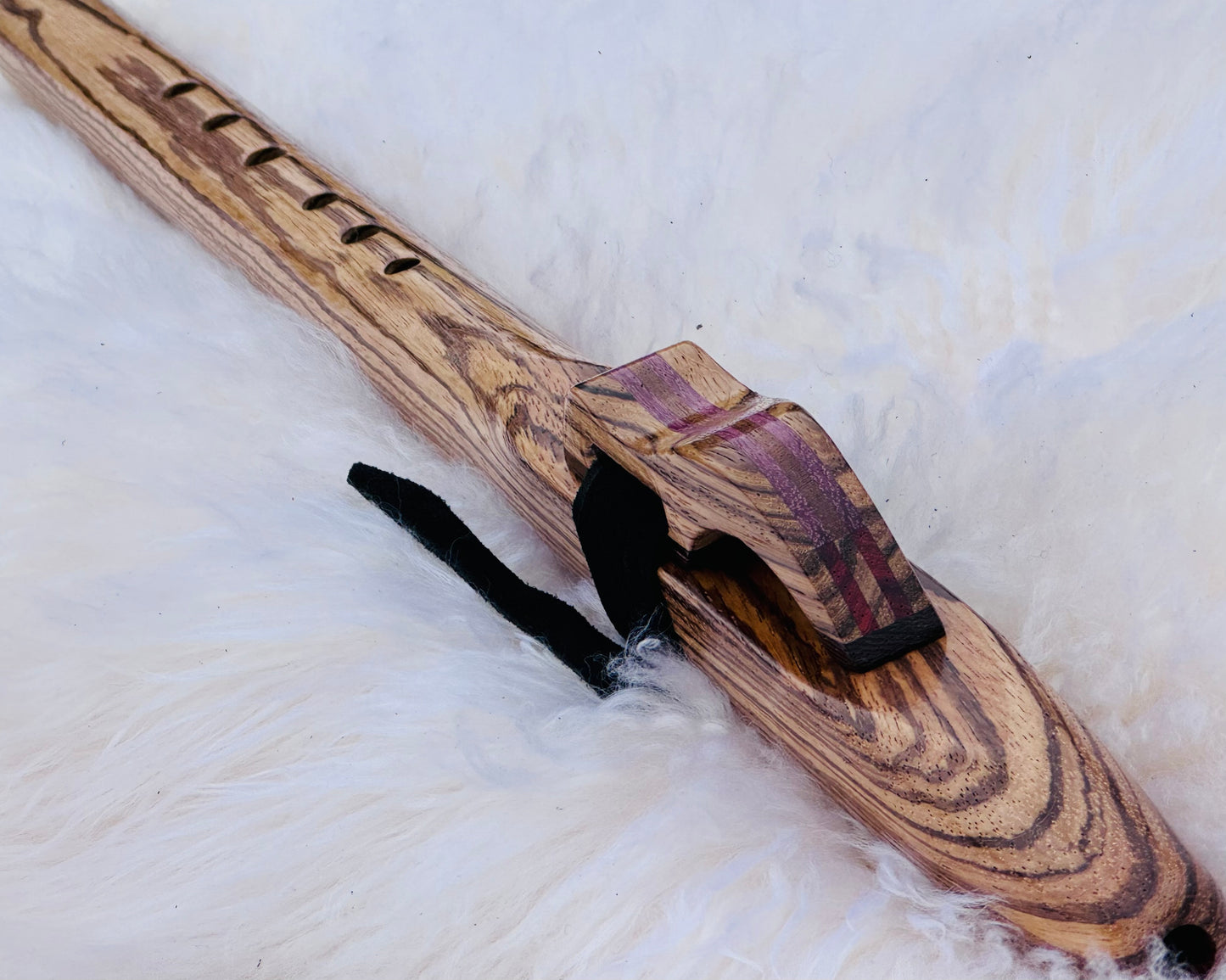 Native American style flute Zebrano F# 440Hz