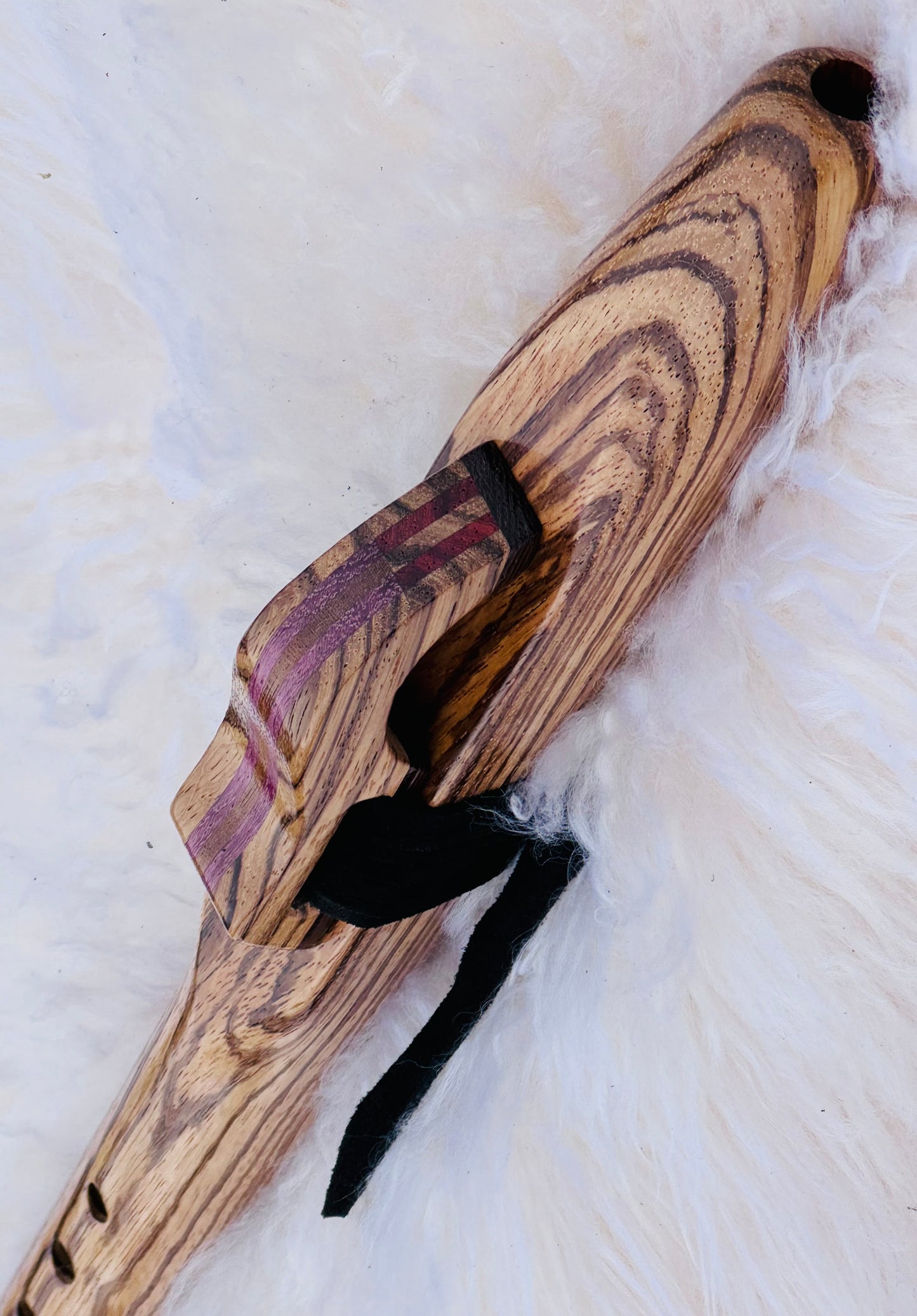 Native American style flute Zebrano F# 440Hz