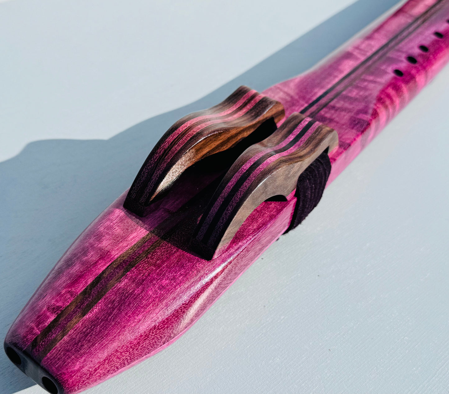 Native American style double flute Purple heart G 432Hz