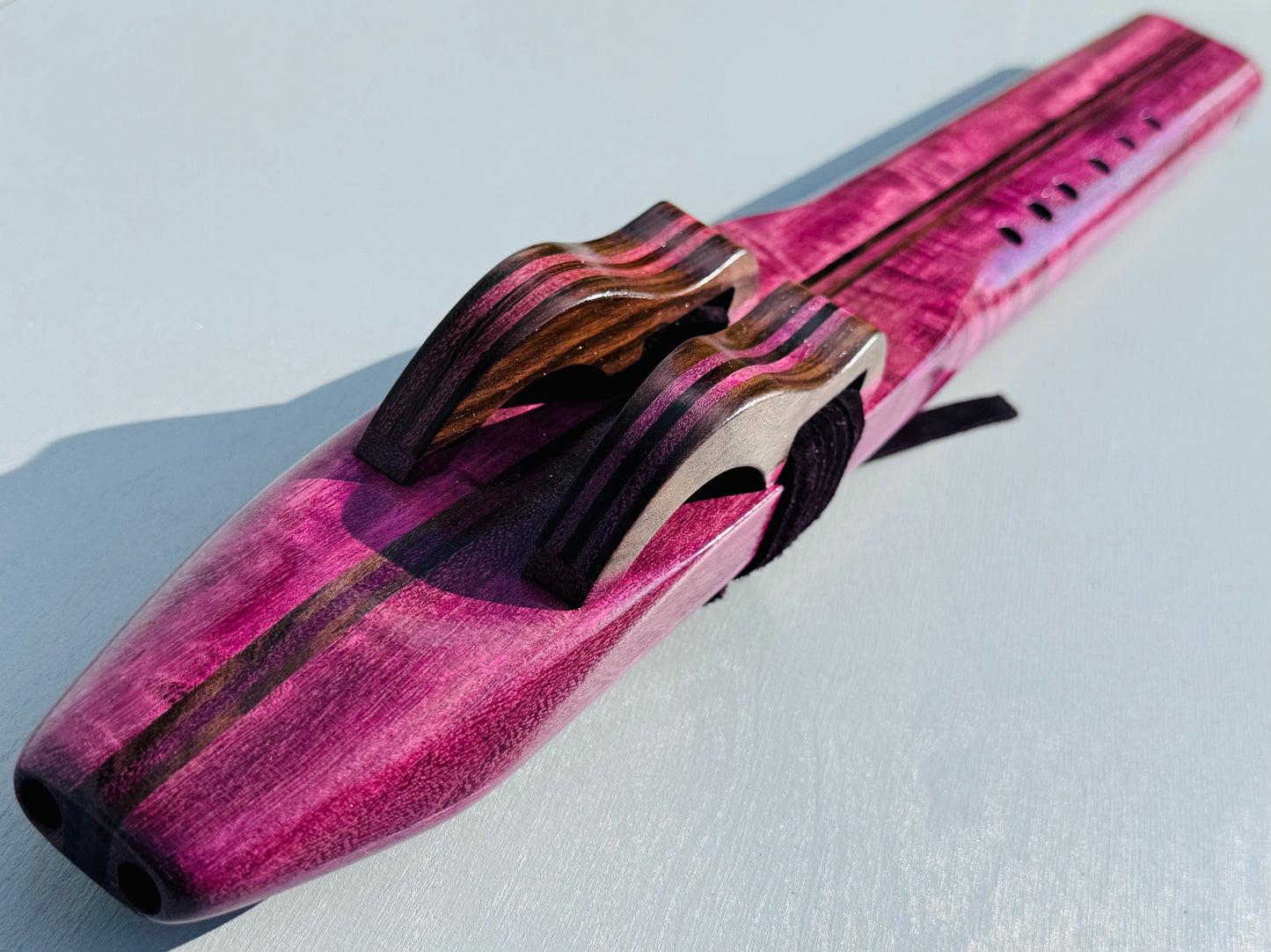 Native American style double flute Purple heart G 432Hz