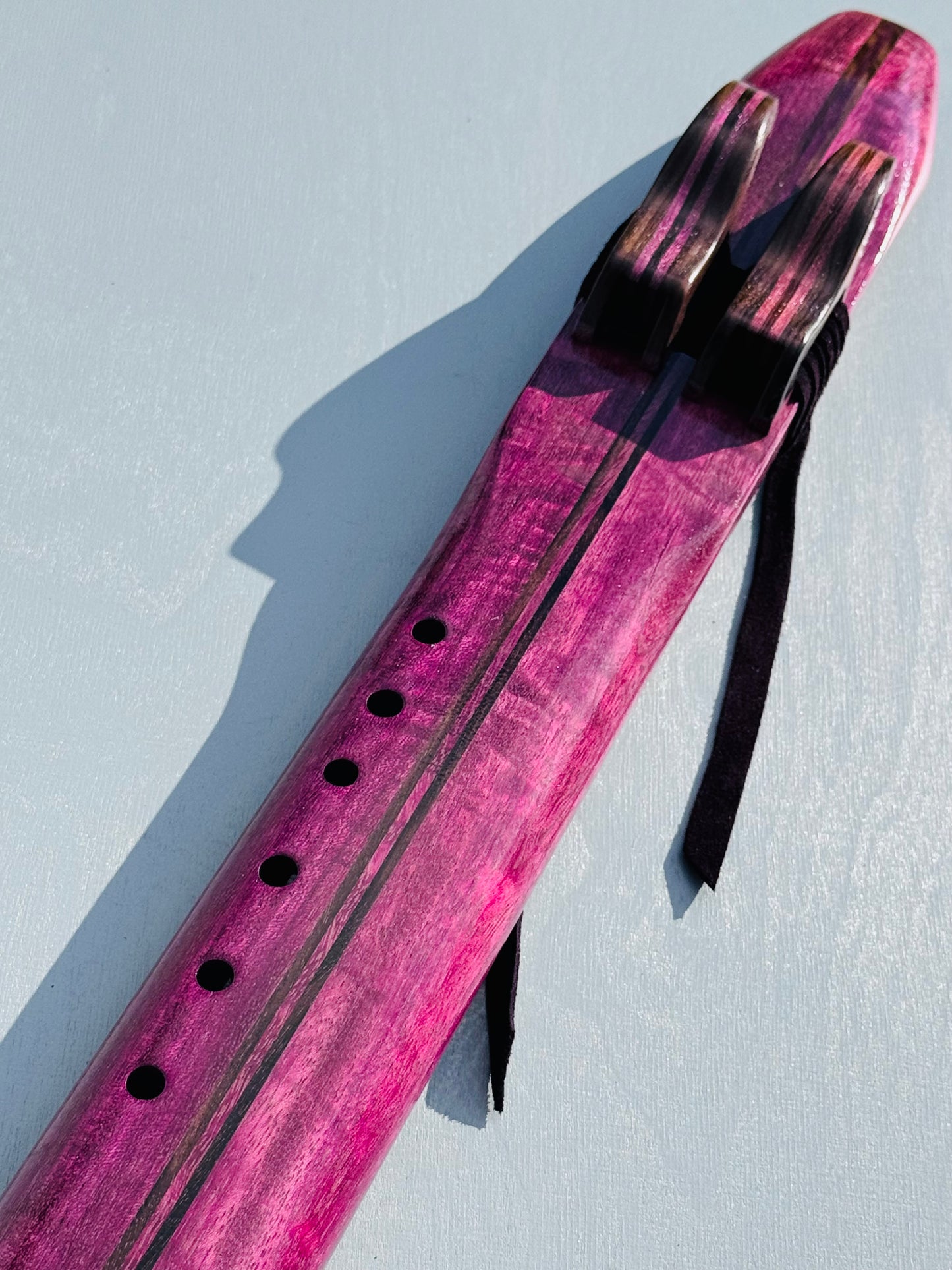Native American style double flute Purple heart G 432Hz