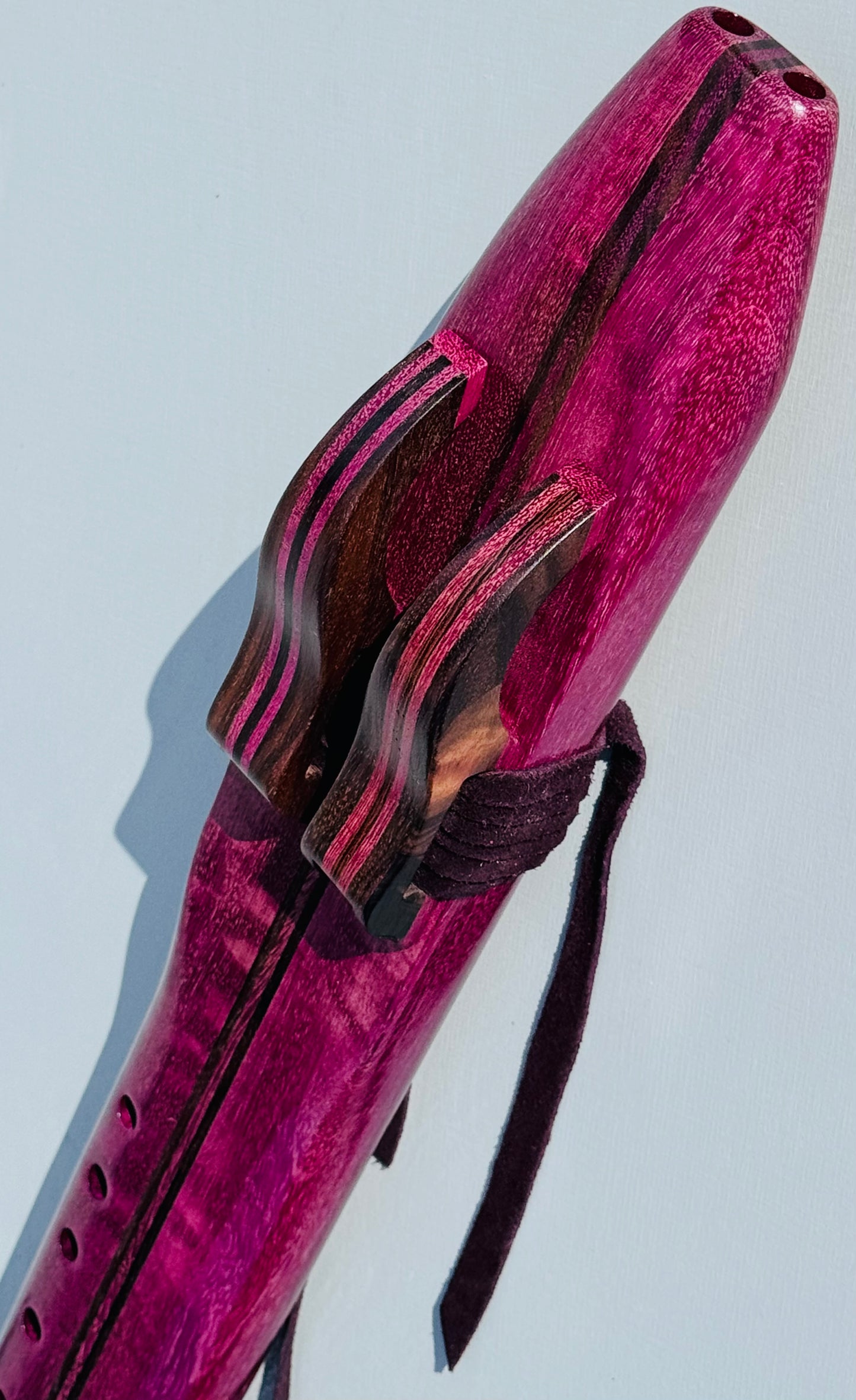 Native American style double flute Purple heart G 432Hz