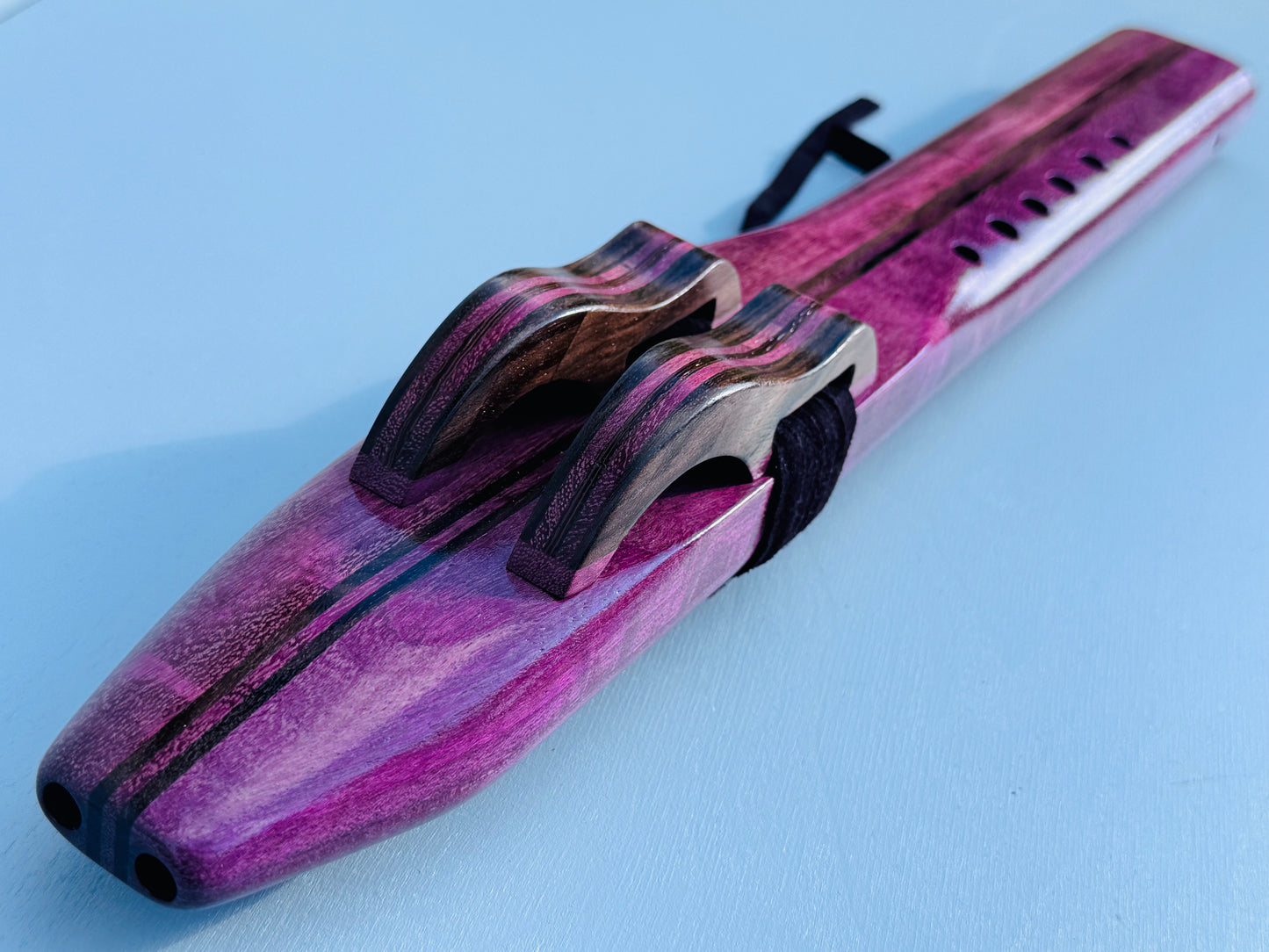 Native American style double flute Purple heart A 432Hz