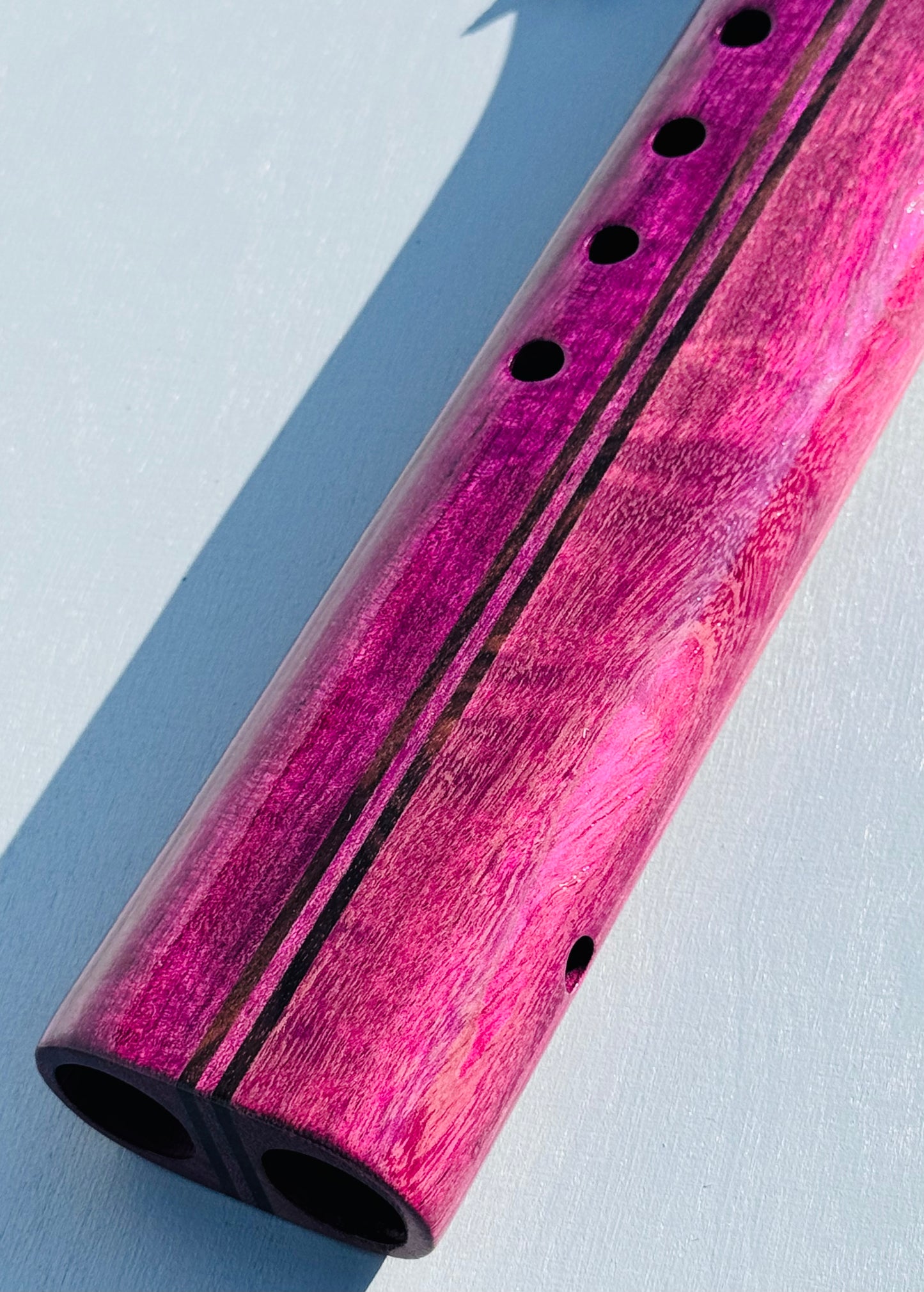 Native American style double flute Purple heart A 440Hz