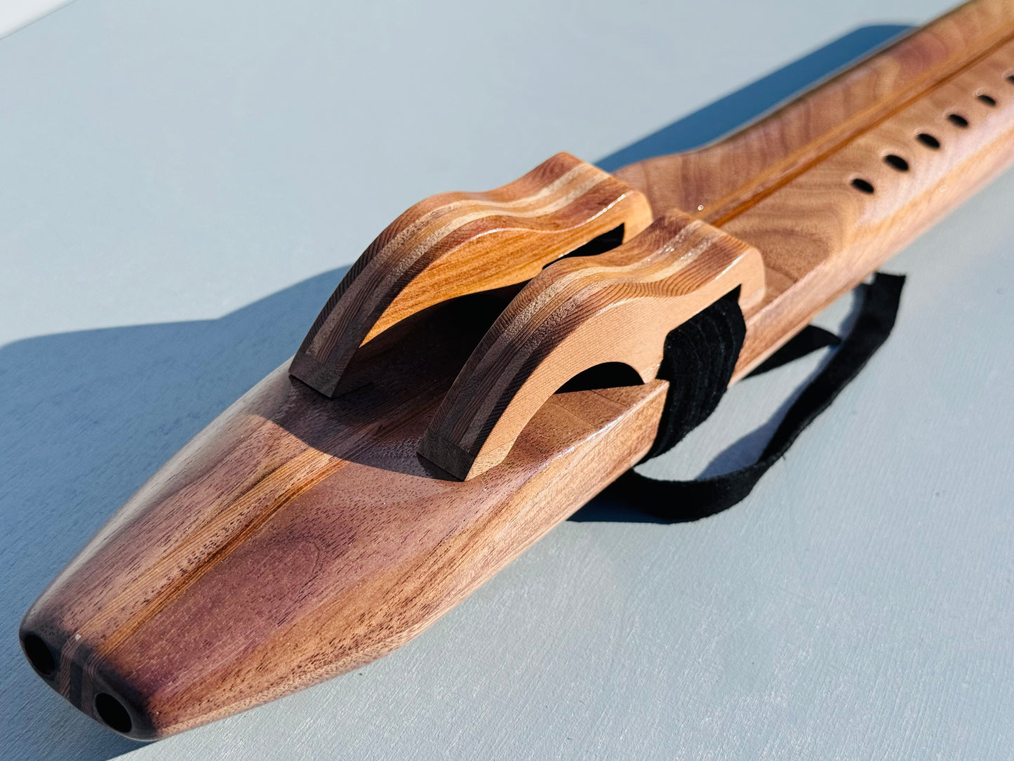 Native American style double flute Walnut A 432Hz
