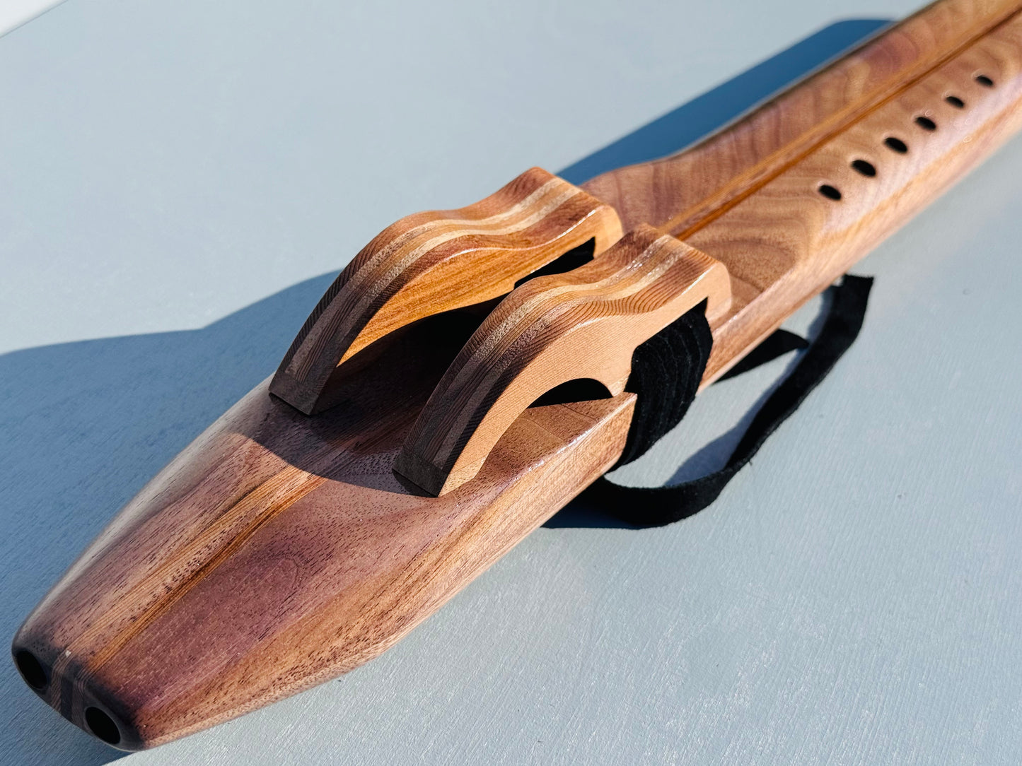 Native American style double flute Walnut A 432Hz