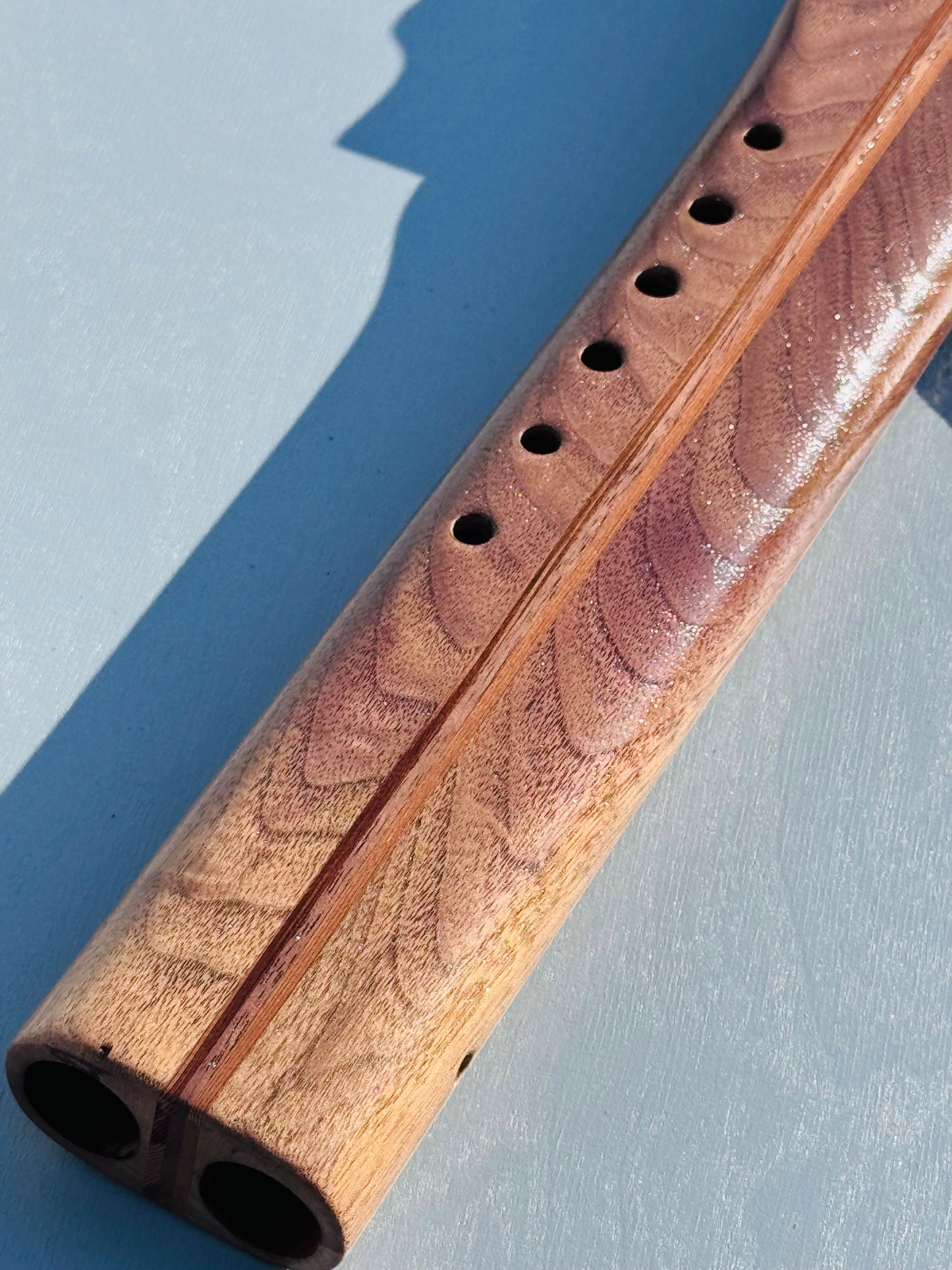 Native American style double flute Walnut A 432Hz