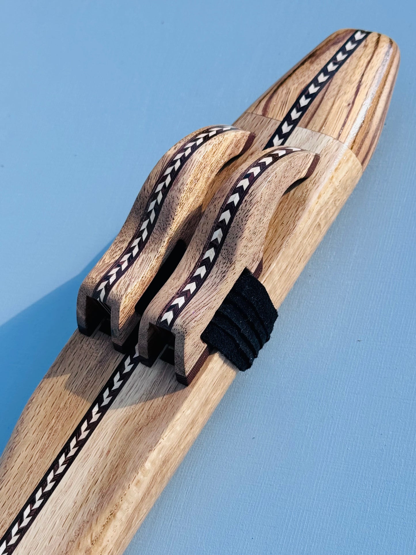 Native American style double flute Oak&zebrano A 440Hz