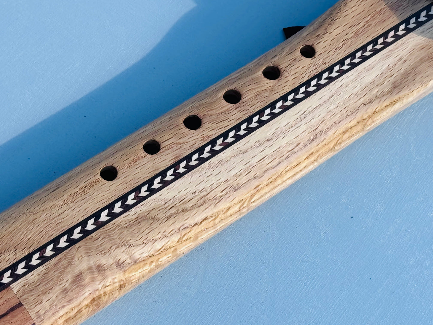 Native American style double flute Oak&zebrano A 440Hz