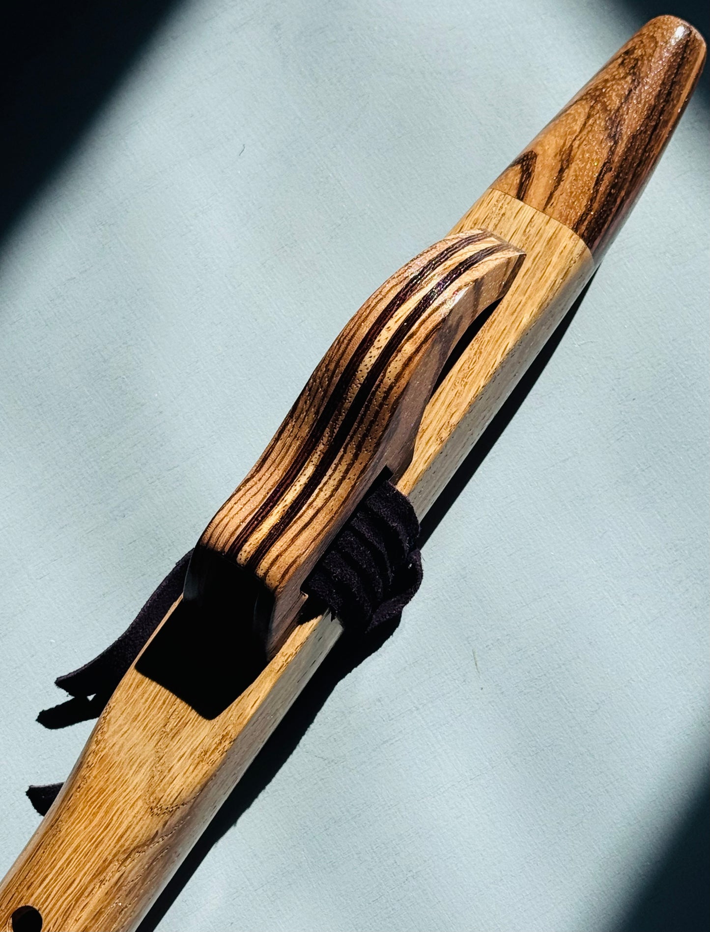 Native American style flute Oak&Zebrano A 440Hz