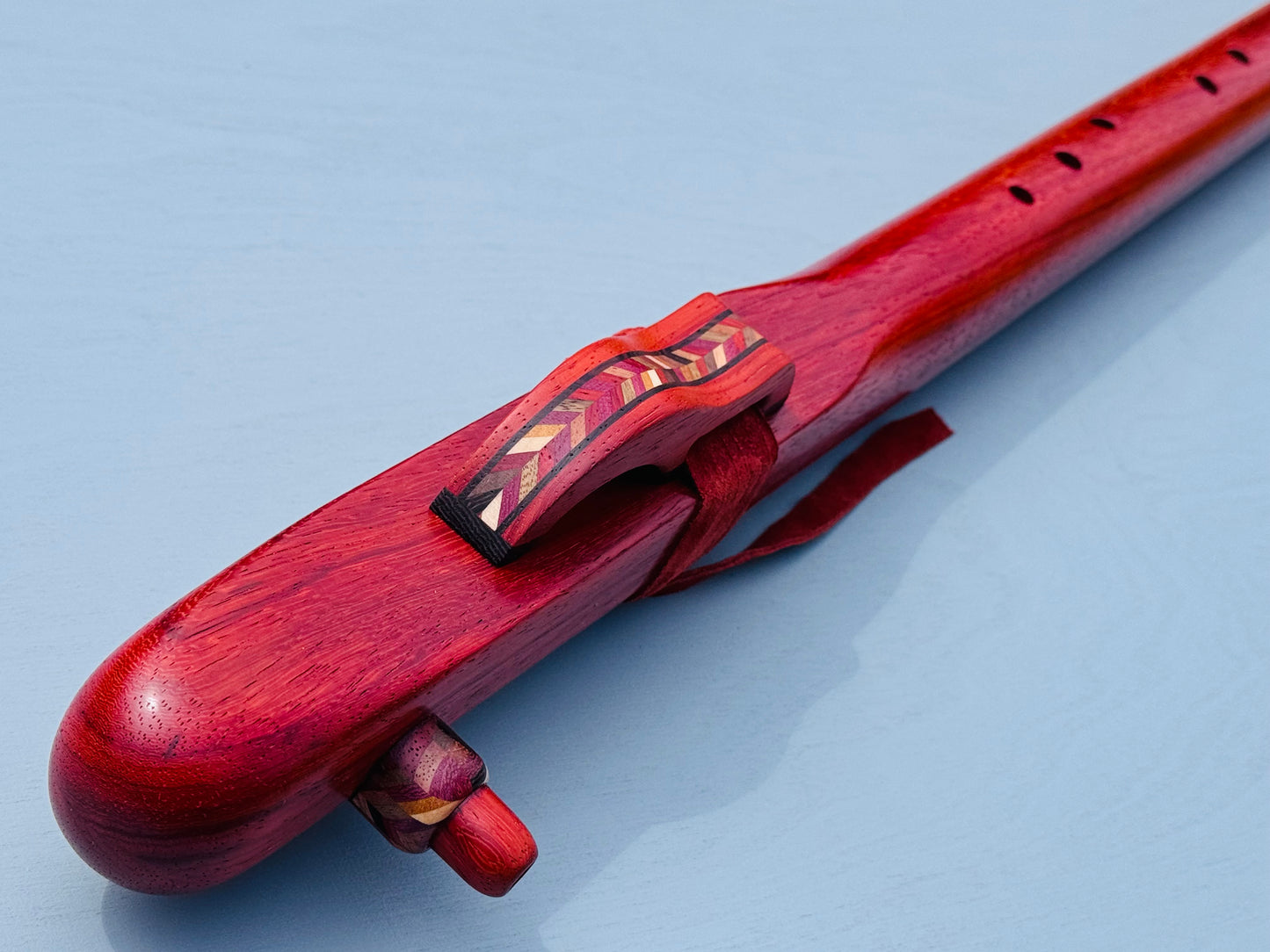 Native American style bass flute Red padouk low A 440Hz