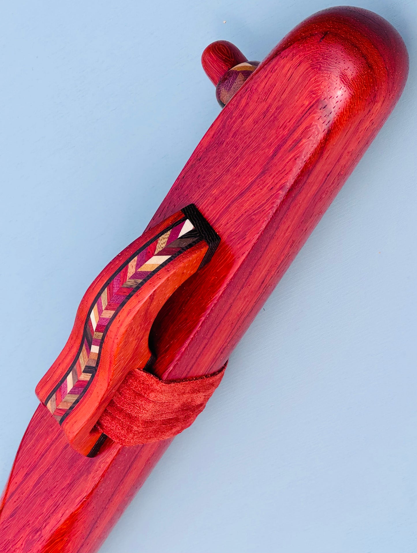 Native American style bass flute Red padouk low A 440Hz