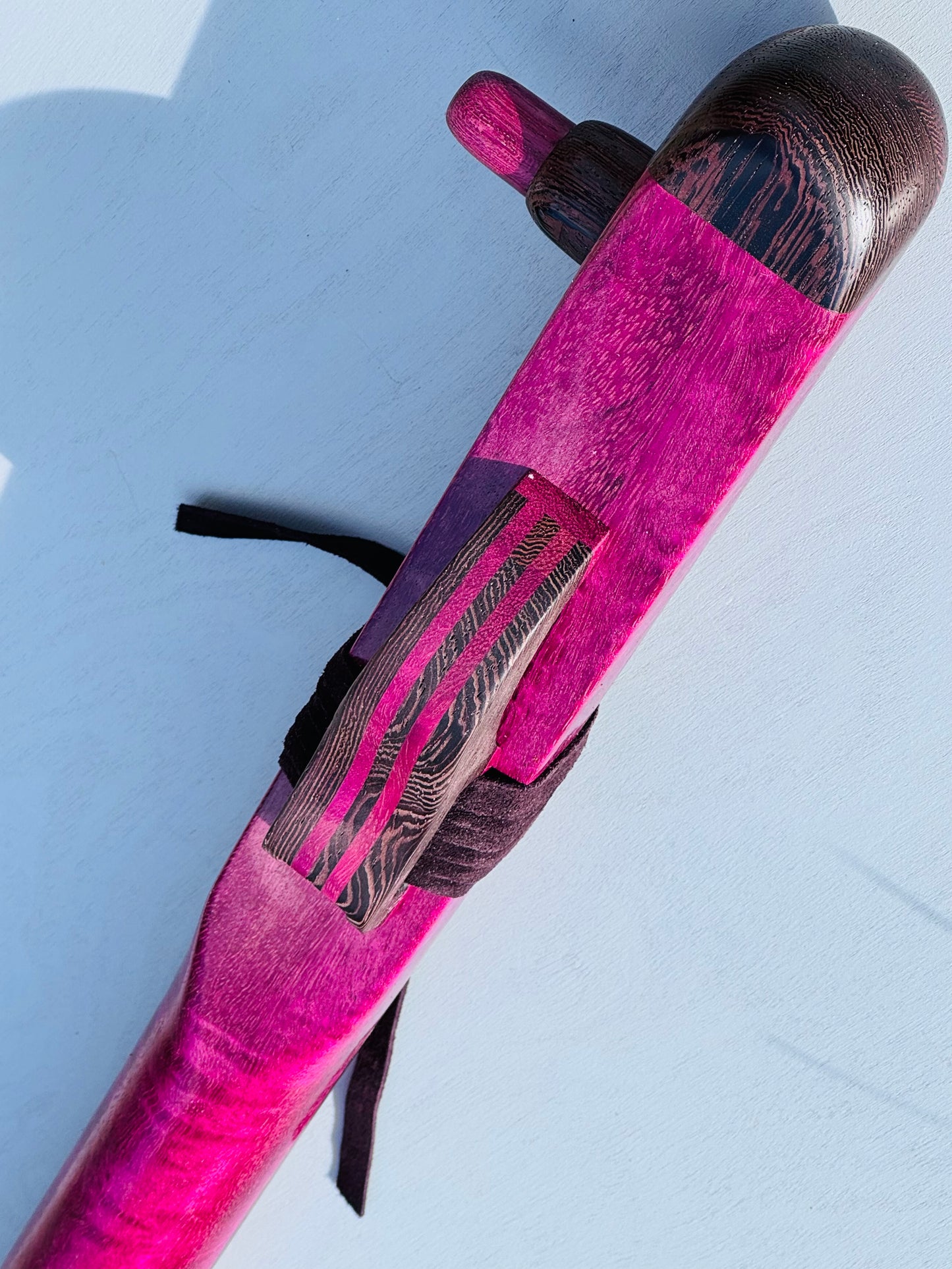Native American style bass flute Purple heart low A 440Hz