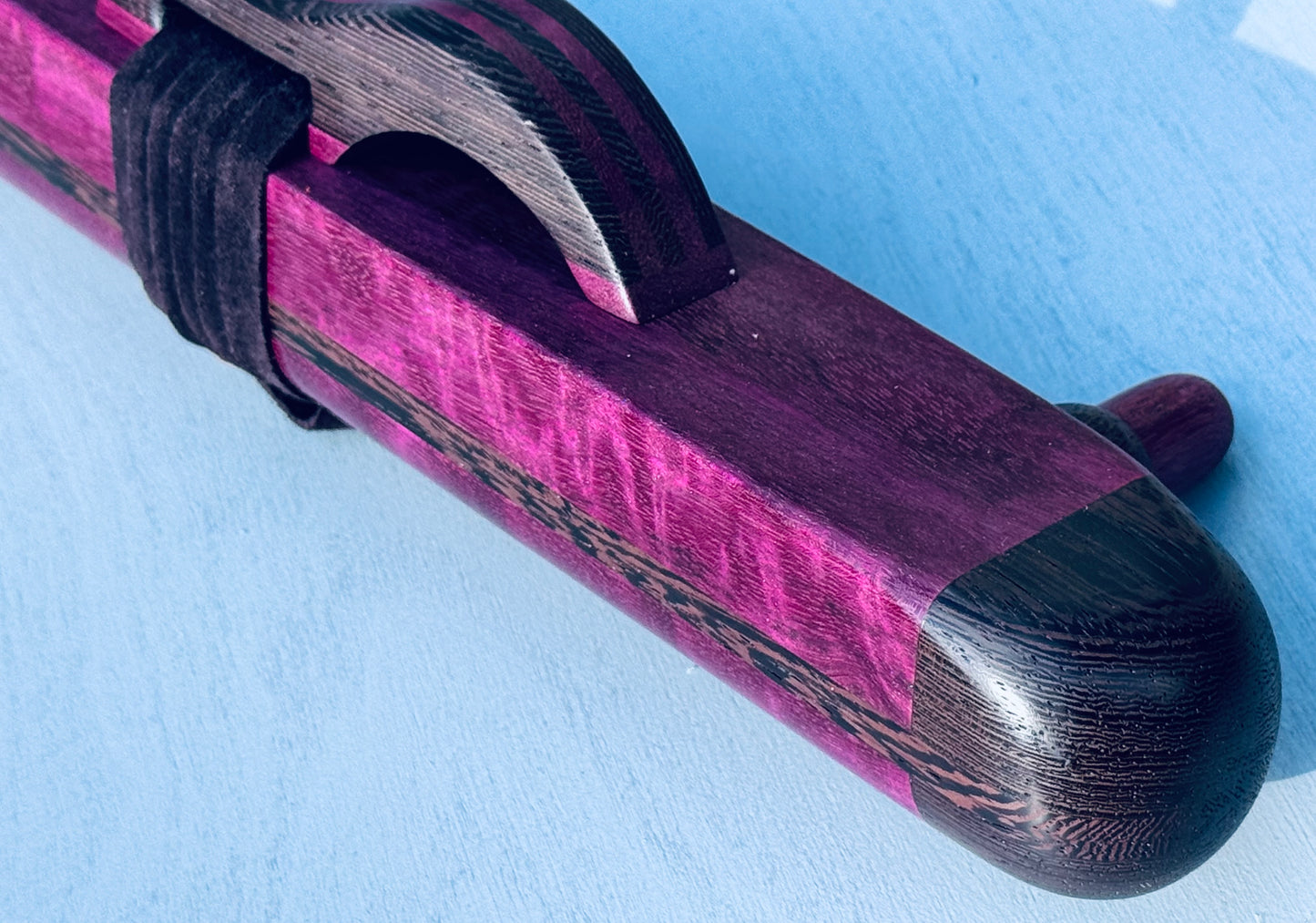 Native American style bass flute Purple heart low A 440Hz