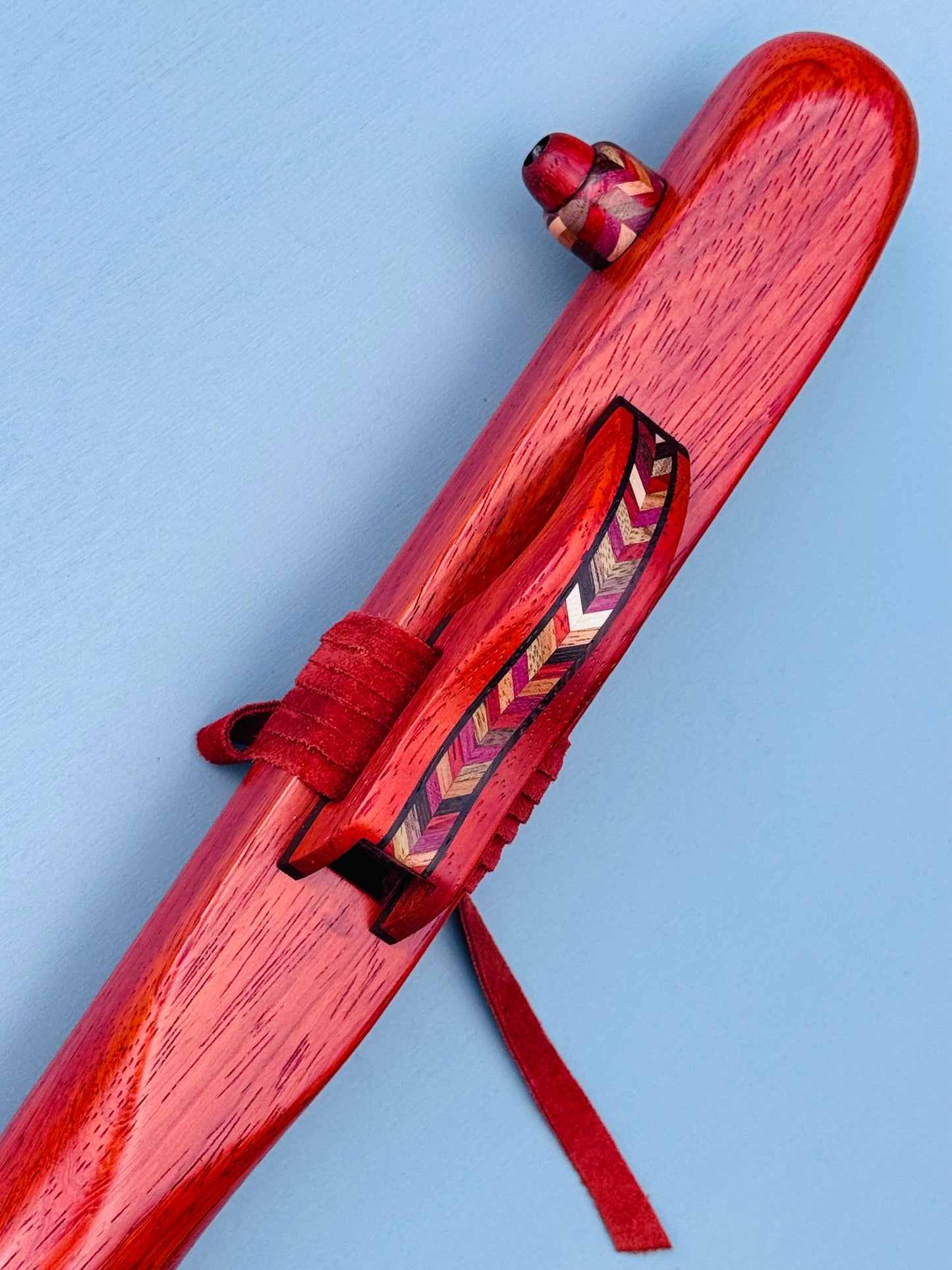 Native American style bass flute Red padouk low A 432Hz