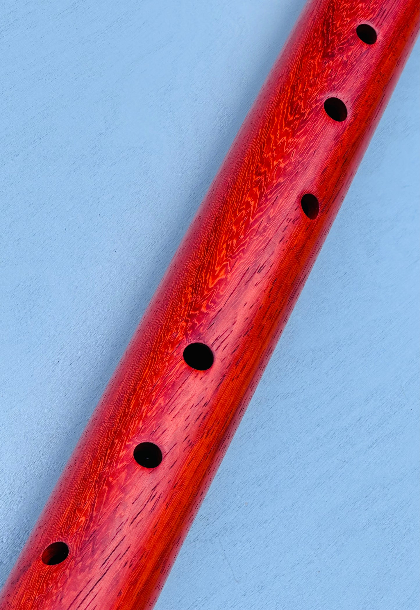 Native American style bass flute Red padouk low A 432Hz
