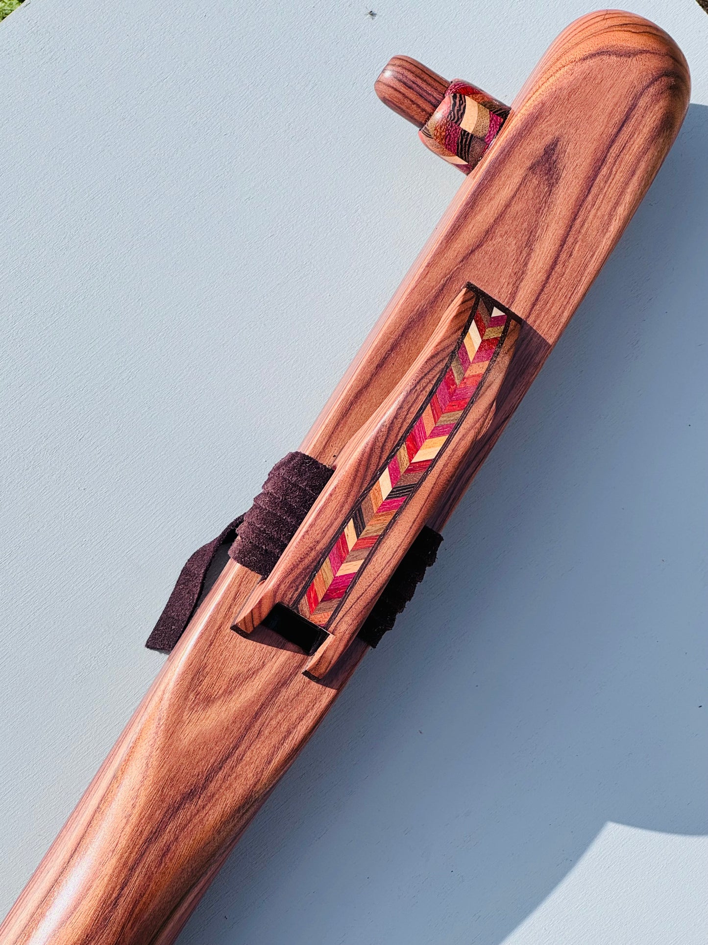 Native American style bass flute Polisander low A 432Hz